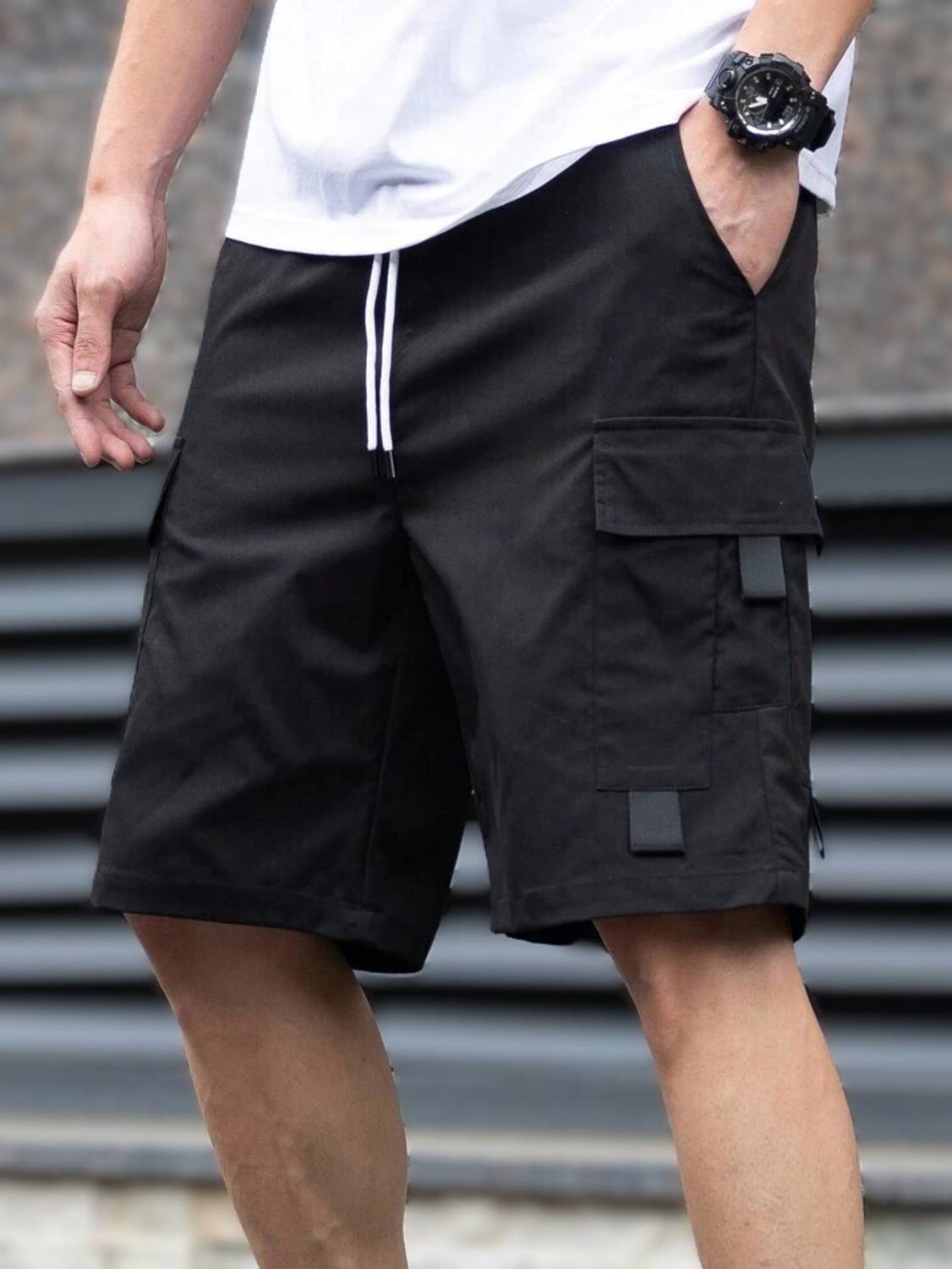 AMORE FASHION Solid Men Black Basic Shorts