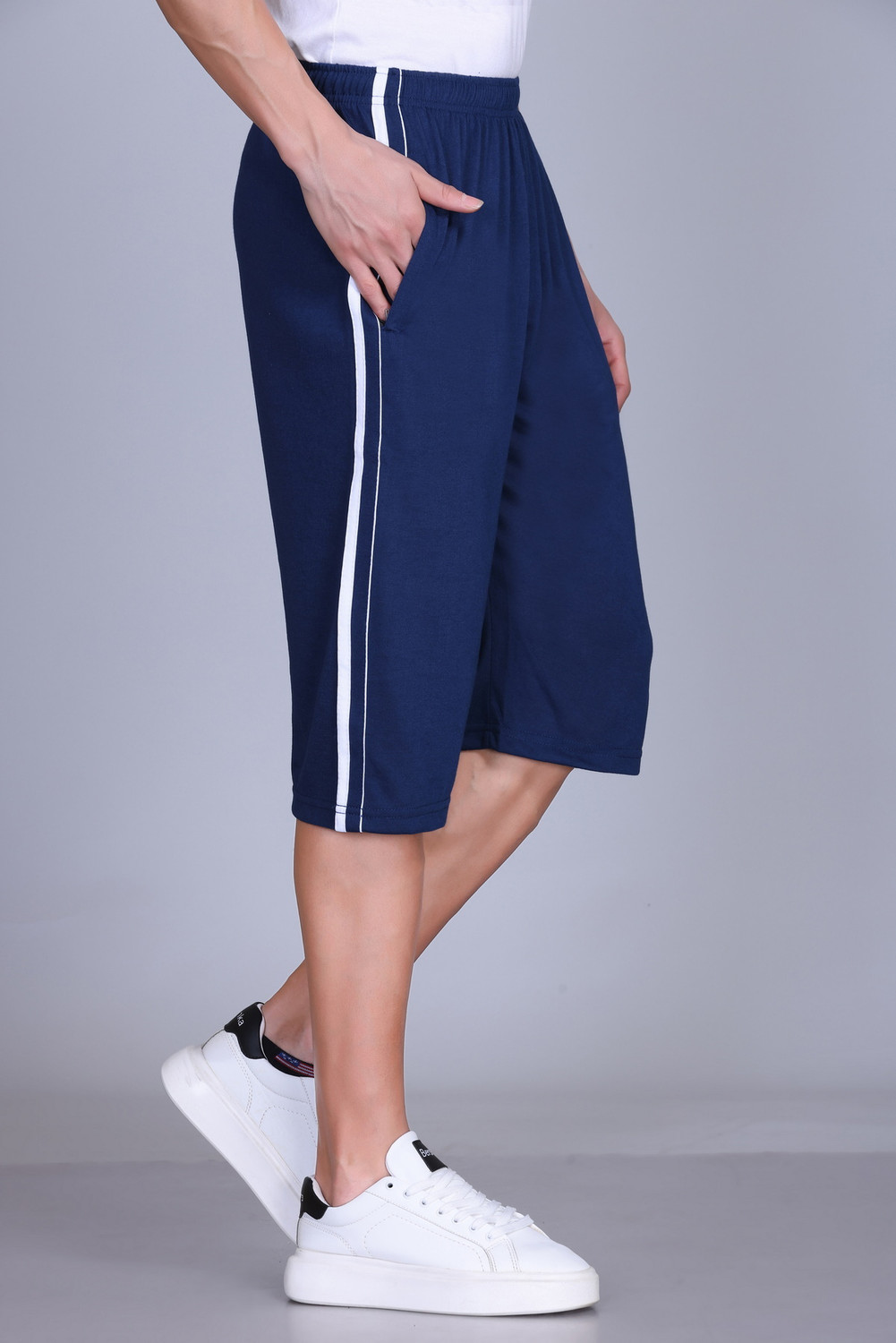 Image of Adrenex Solid Men Blue Sports Shorts
