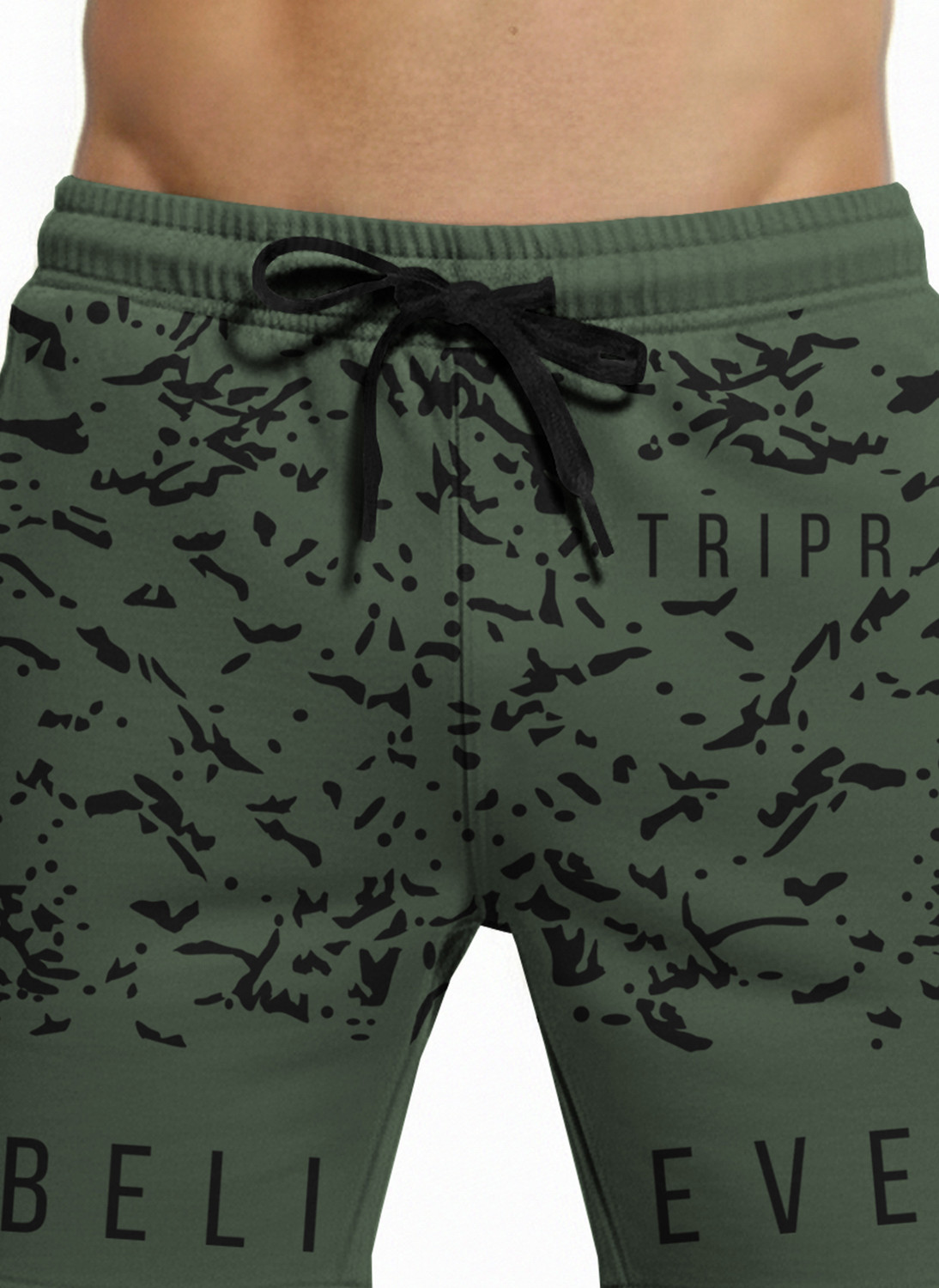 Image of TRIPR Printed Men Dark Green Regular Shorts