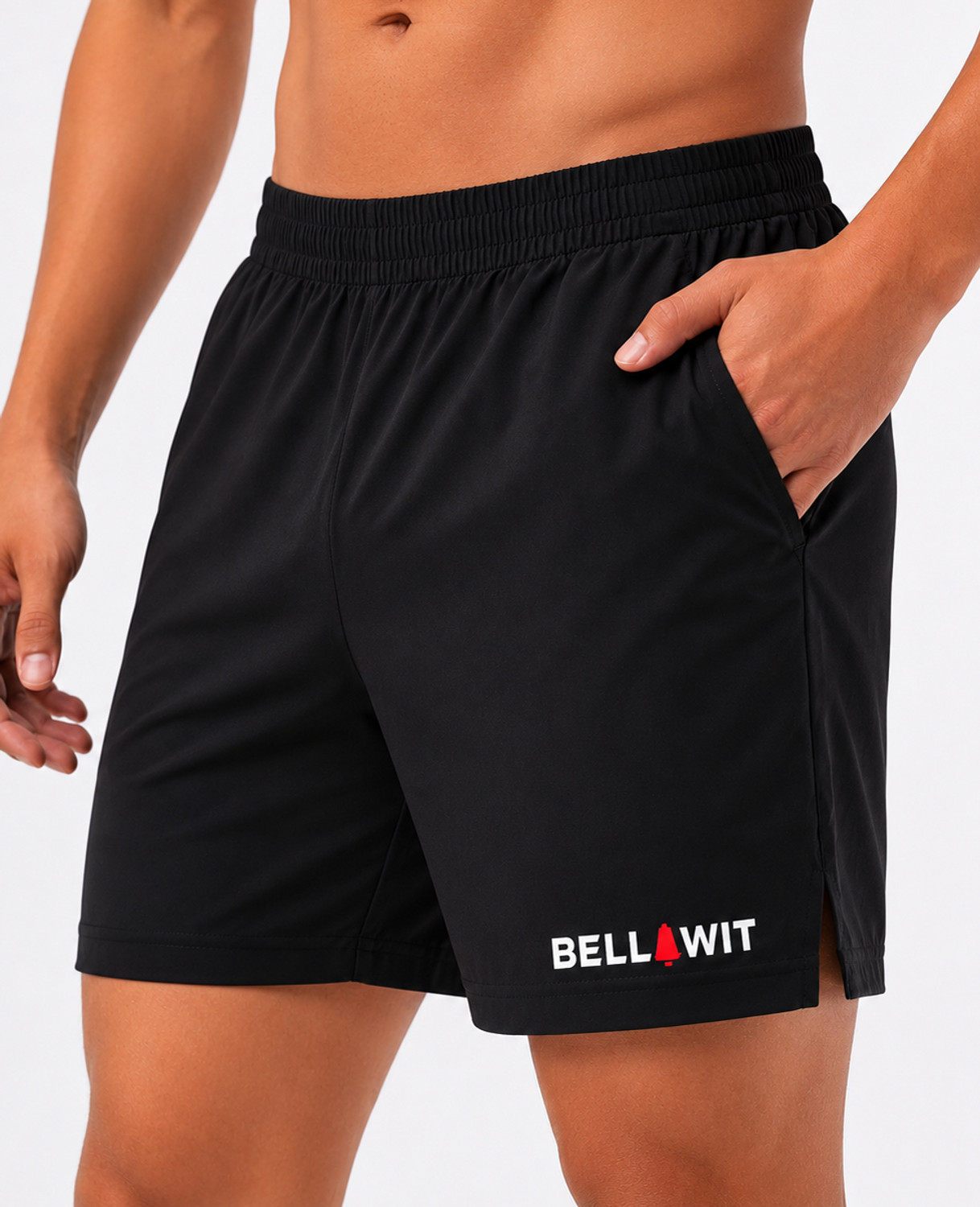 Image of Bellwit Solid Men Black Sports Shorts