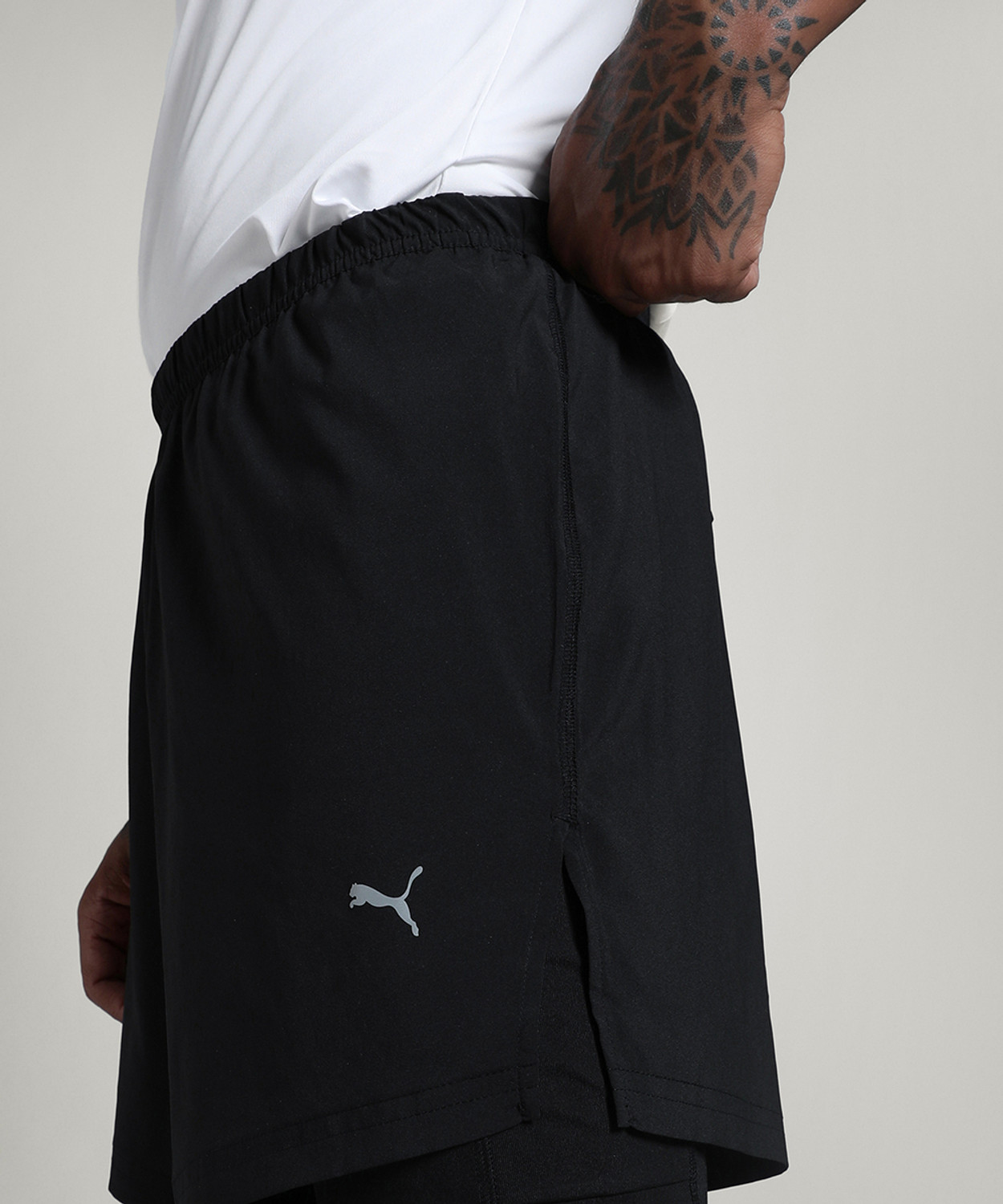 Image of PUMA Solid Men Black Sports Shorts