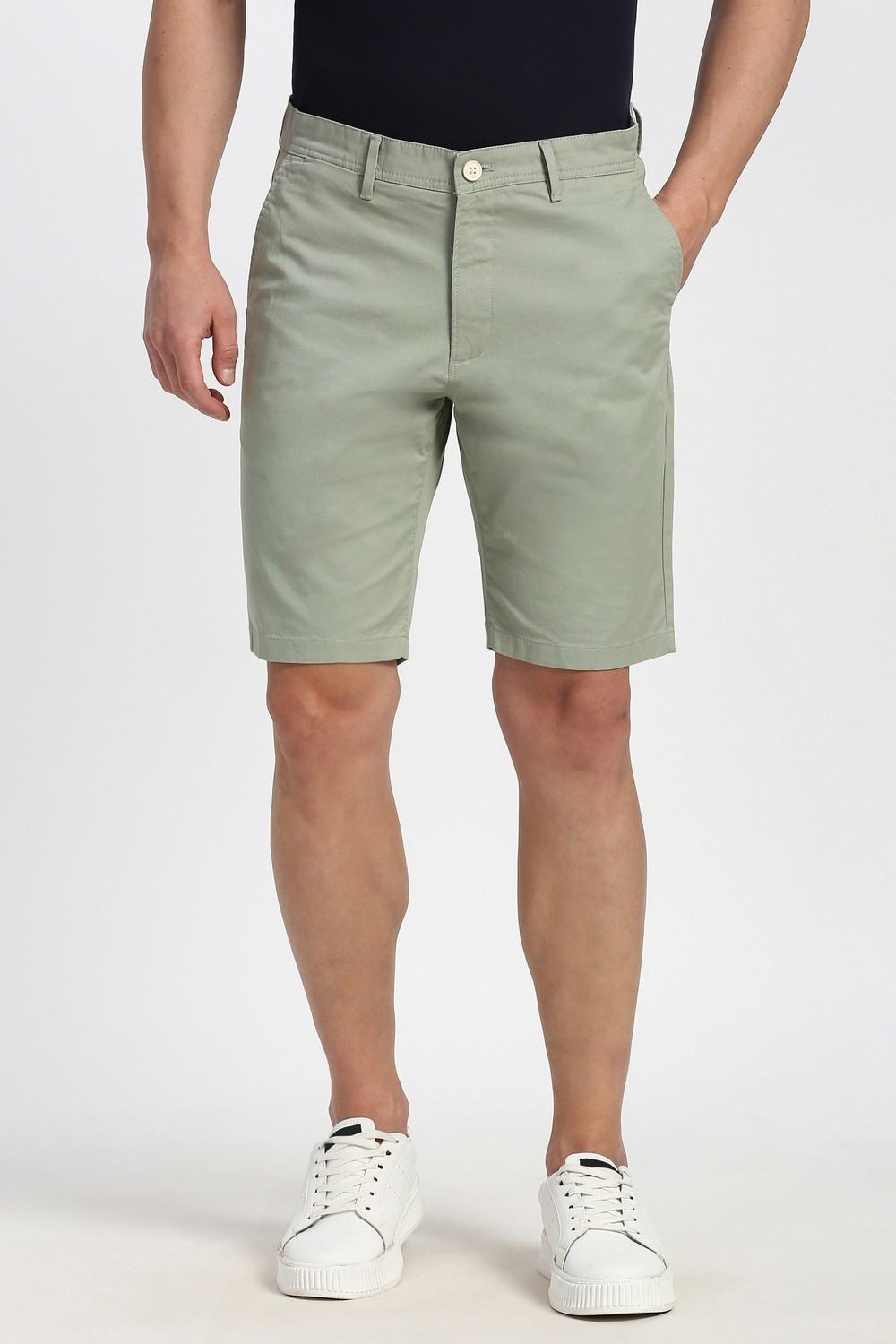 Image of PETER ENGLAND Solid Men Green Casual Shorts