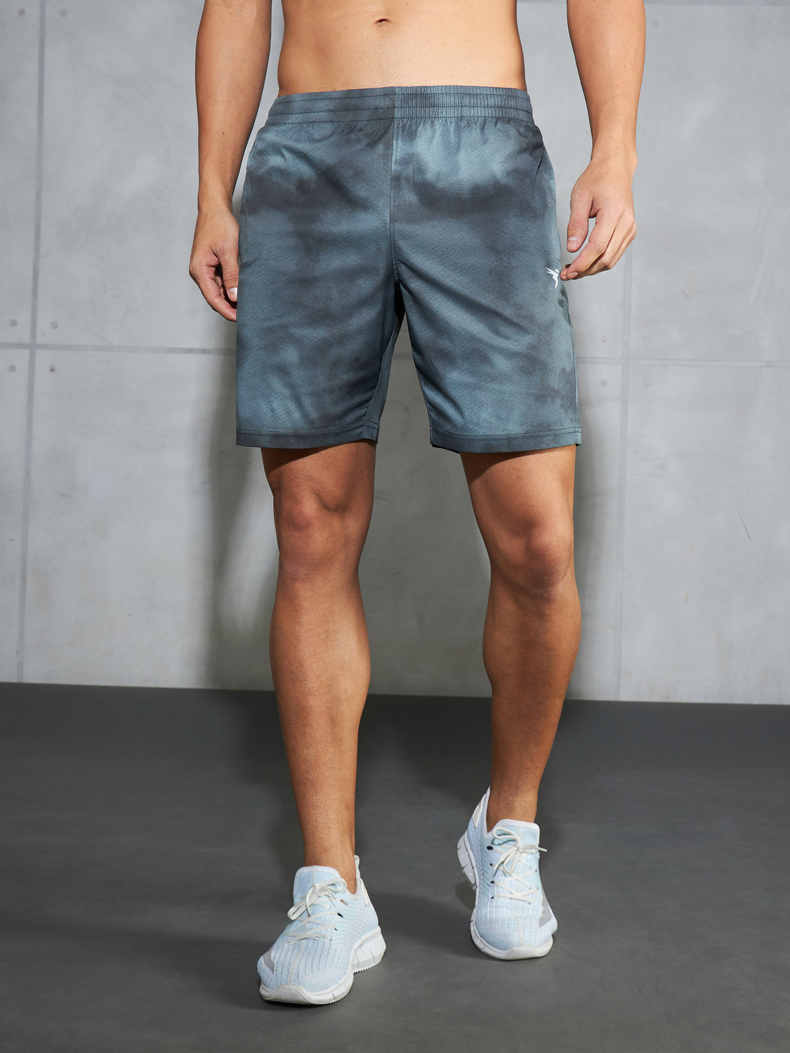 Image of TECHNOSPORT Printed Men Grey Sports Shorts