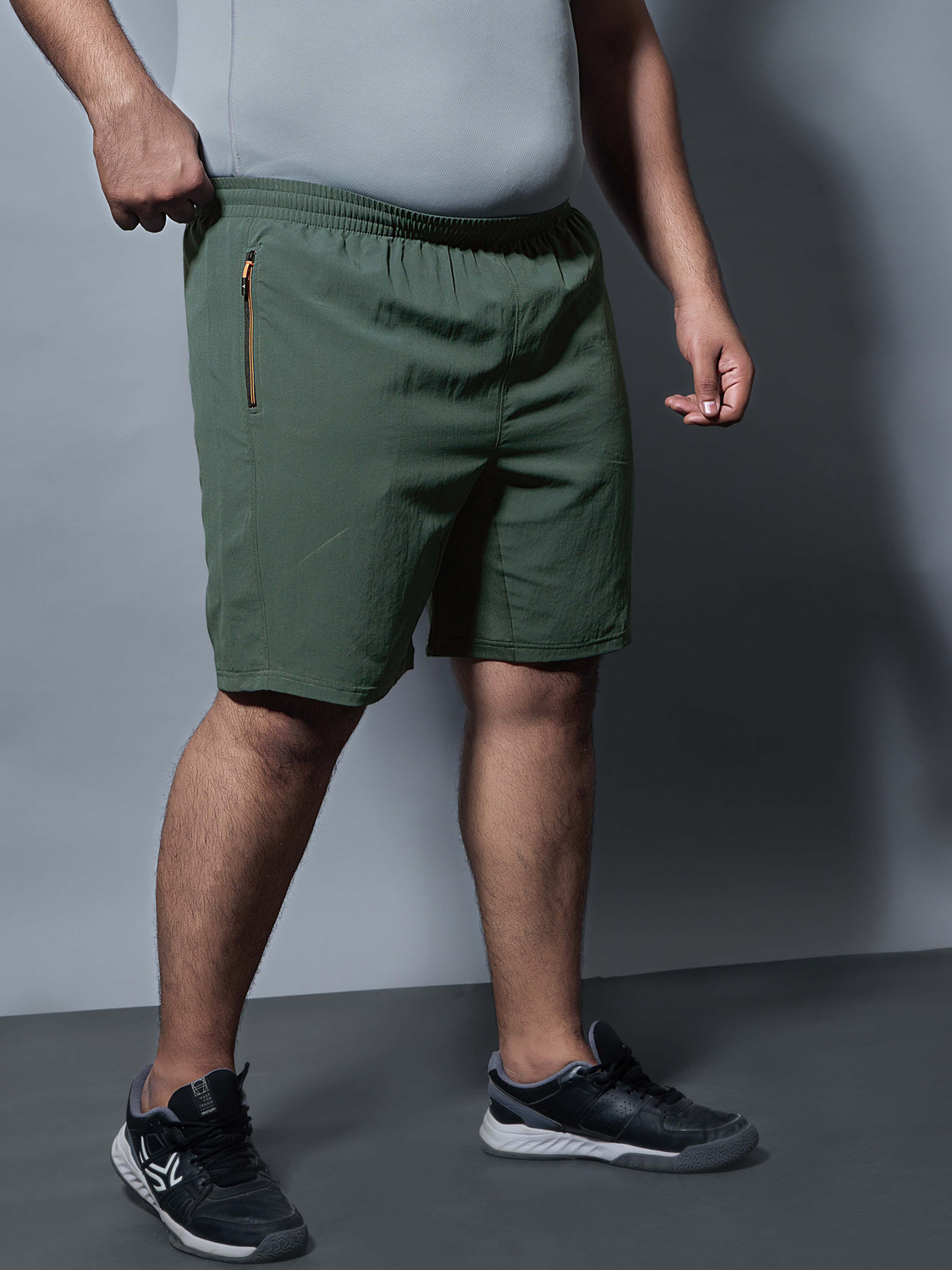 Image of TECHNOSPORT Solid Men Green Sports Shorts