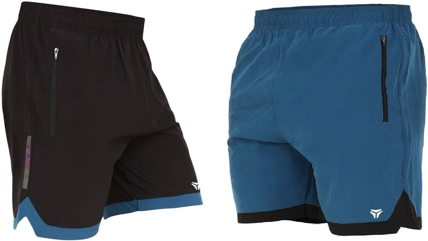 Kyk Solid Men Blue, Black Sports Shorts Pack of 2 - Image 1