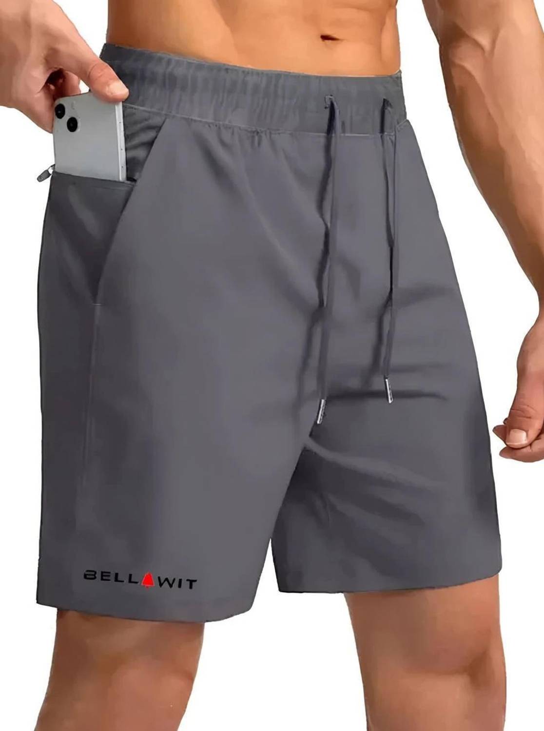 Bellwit Solid Men Grey Casual Shorts