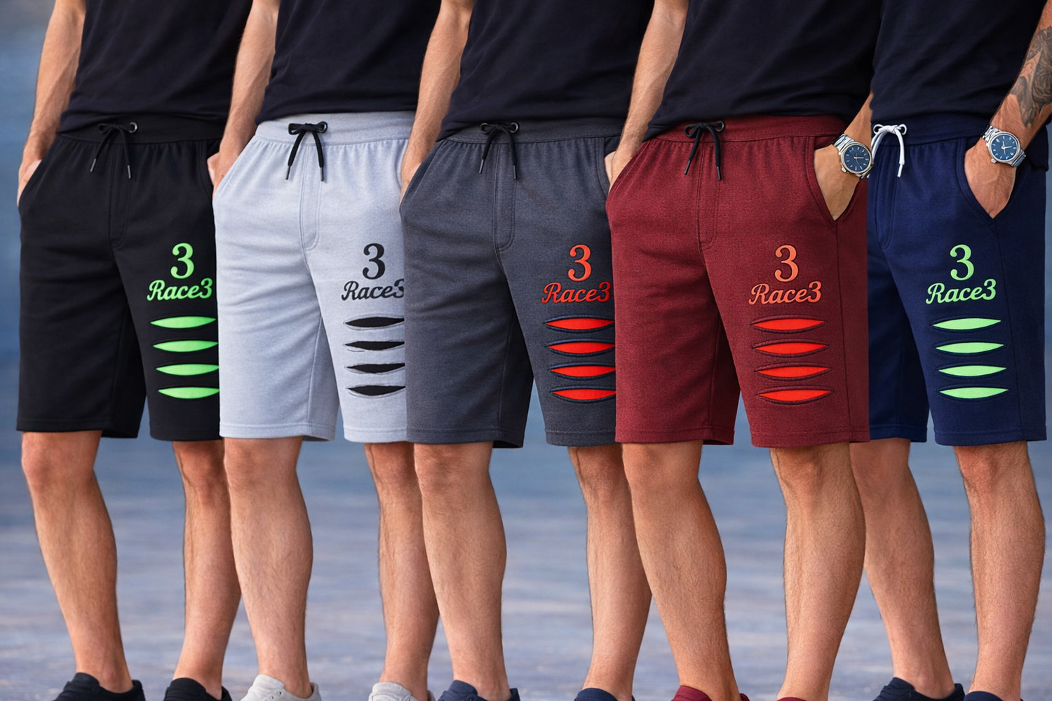 Image of CUTE TREND Self Design Men Multicolor Basic Shorts
