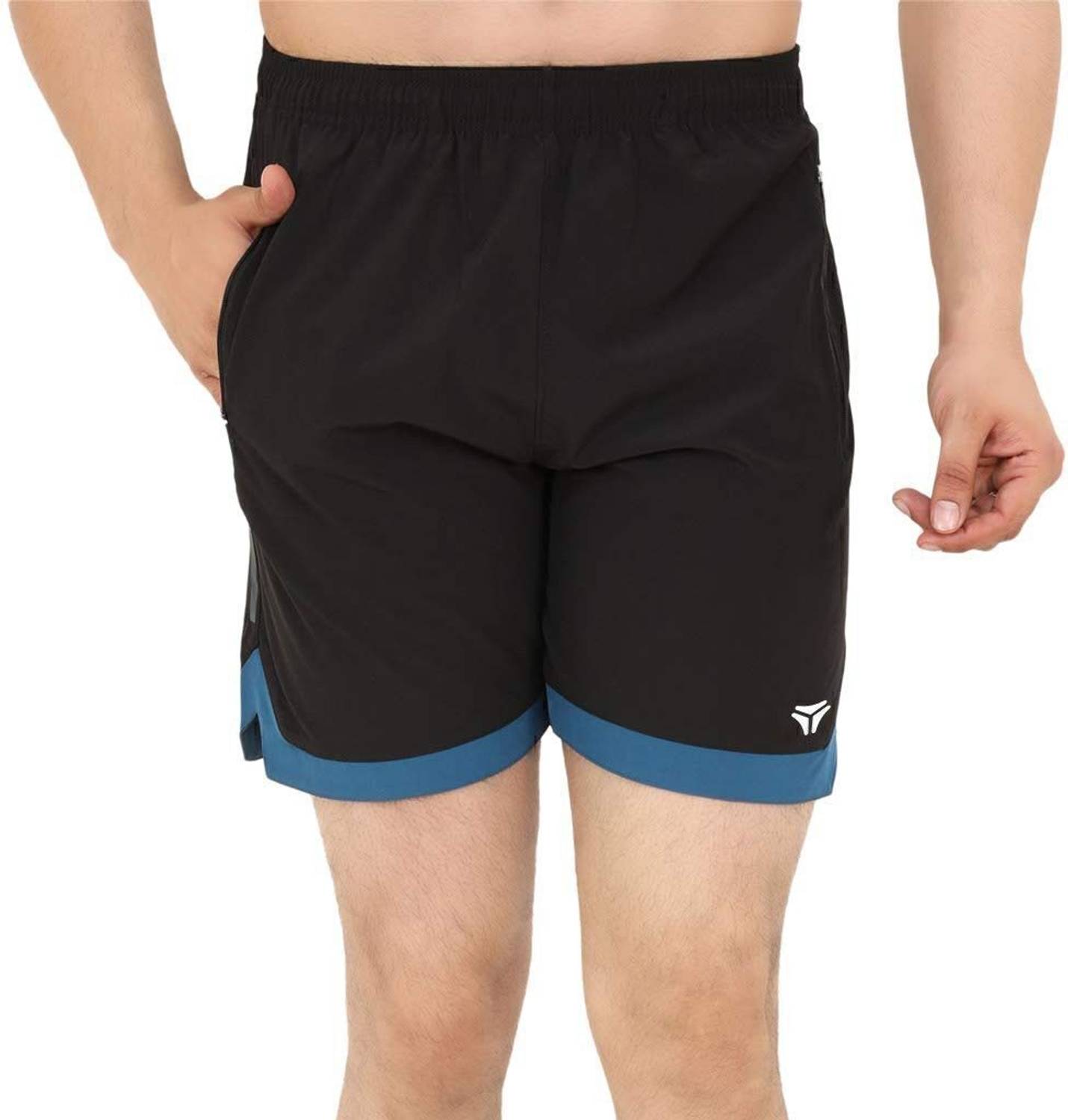 Kyk Solid Men Blue, Black Sports Shorts Pack of 2 - Image 5