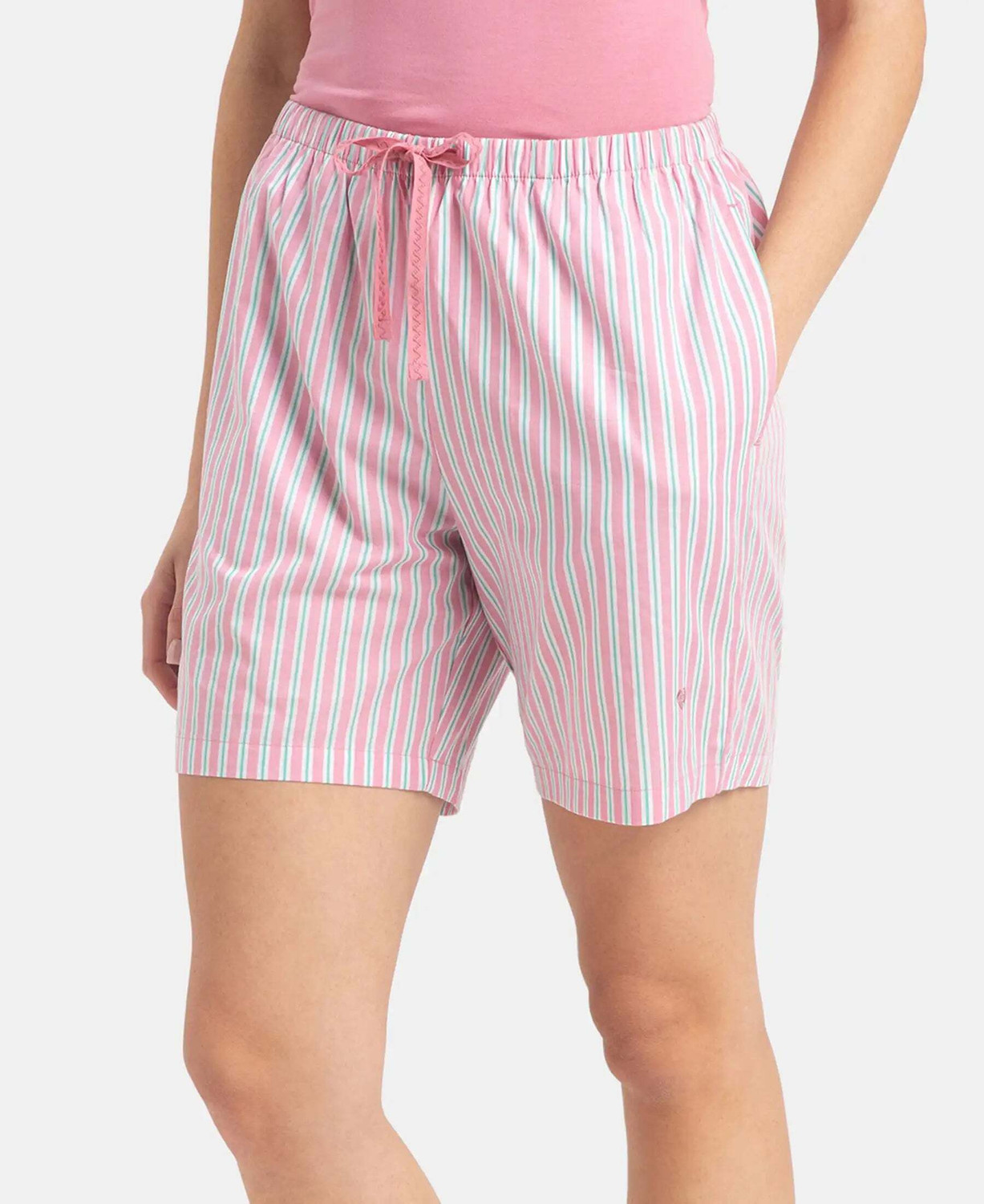 Image of JOCKEY Striped Women Pink Regular Shorts