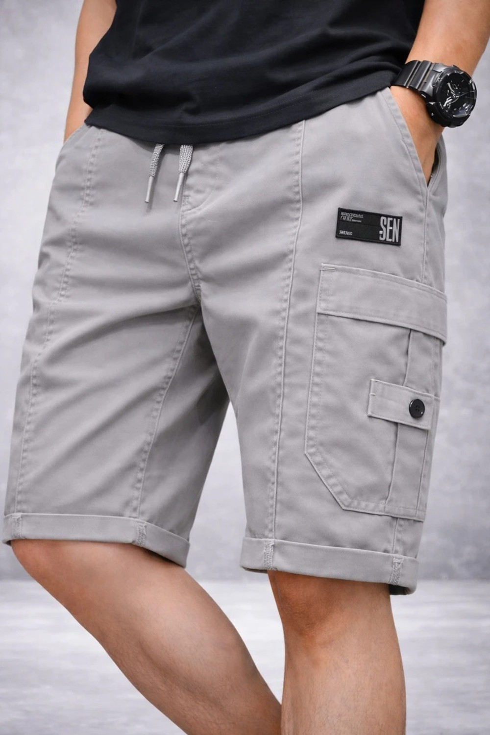 Image of UWALD CREATION Solid Men Multicolor Cargo Shorts
