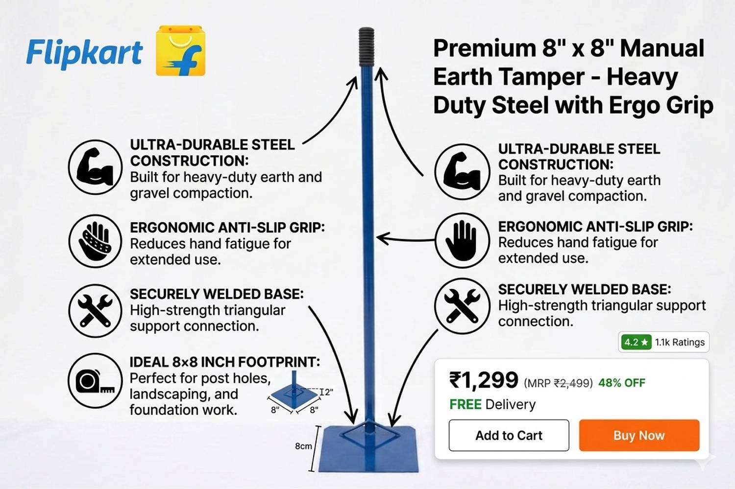 SKS AGRICO Iron Dung Cleaning Spade - Image 2