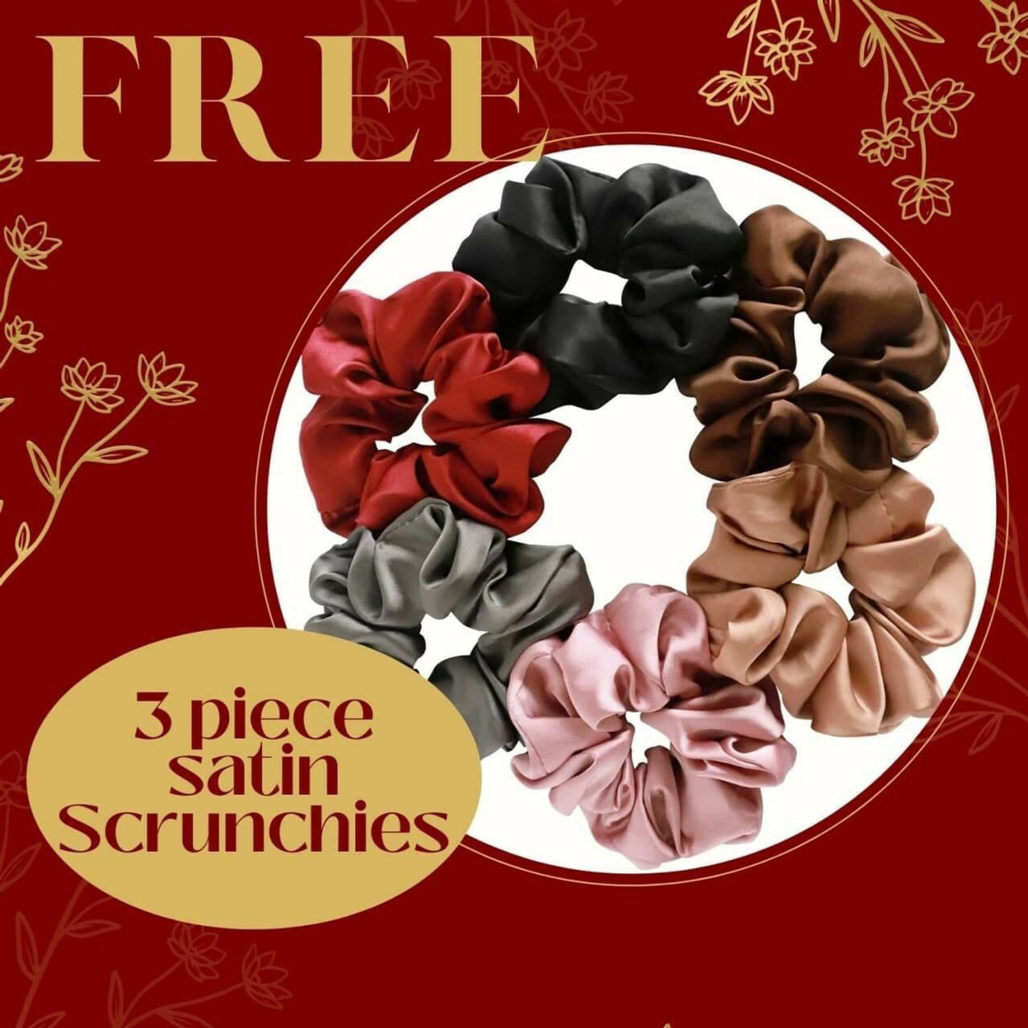Image of Wesofy Satin Hair Bonnet cap 3 Primium Scrunchies sleeping bonnet hair bonnet [coffee]