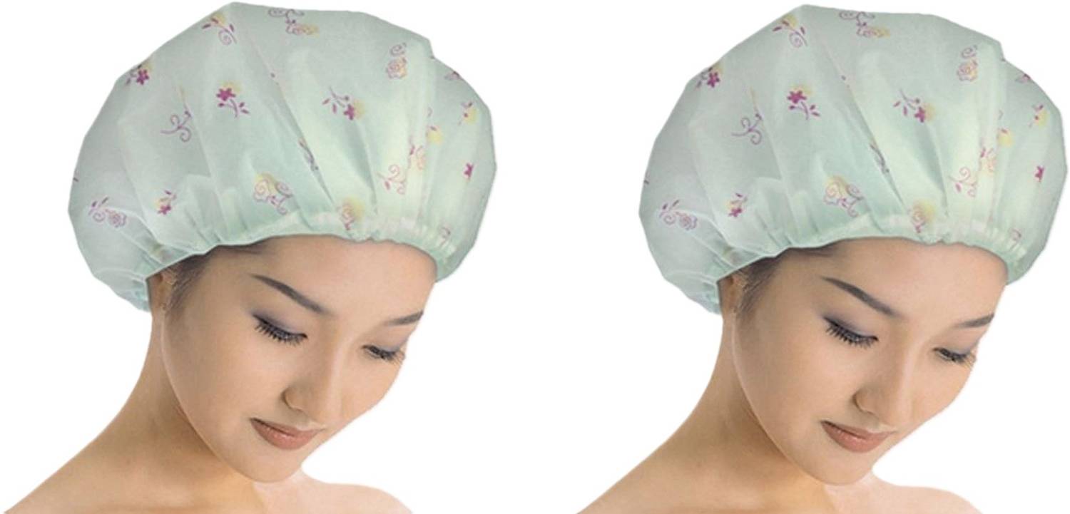 Atabz Reuable shower caps pack of 2p quality PVC cap