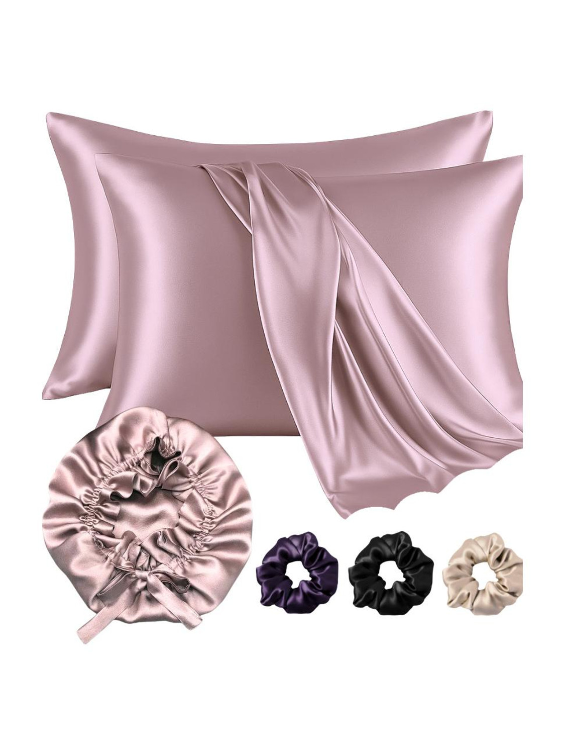 SCRUNBOW Satin bonnet For Hair scrunchies and Pillow