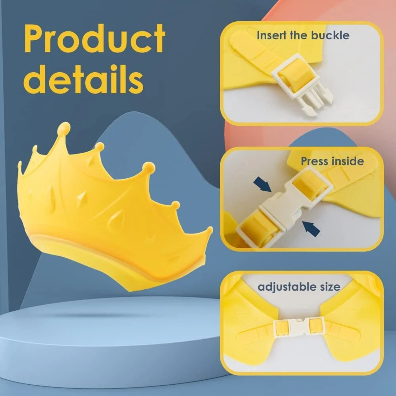 Image of XSOURCE Baby Shower Cap Bath Visor for Eye and Ear Wash Protection Waterproof Hat,Yellow