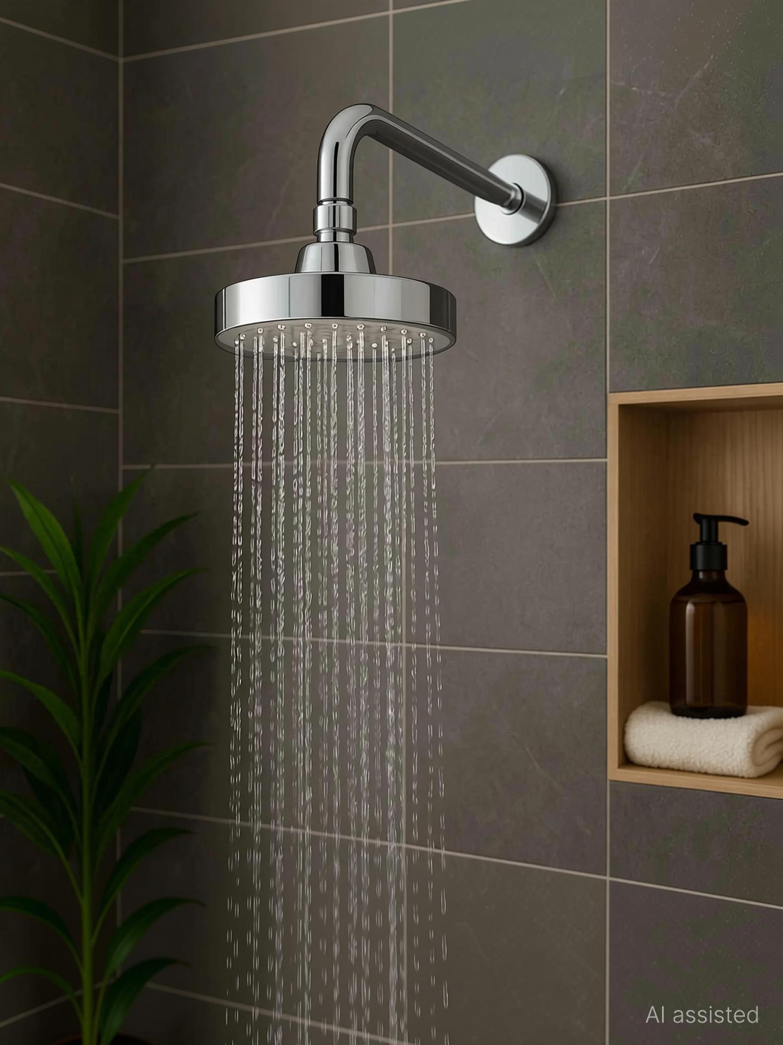 Image of Prestige by Prestige Modern Chrome Rain Shower Head with Wall Mount Shower Head