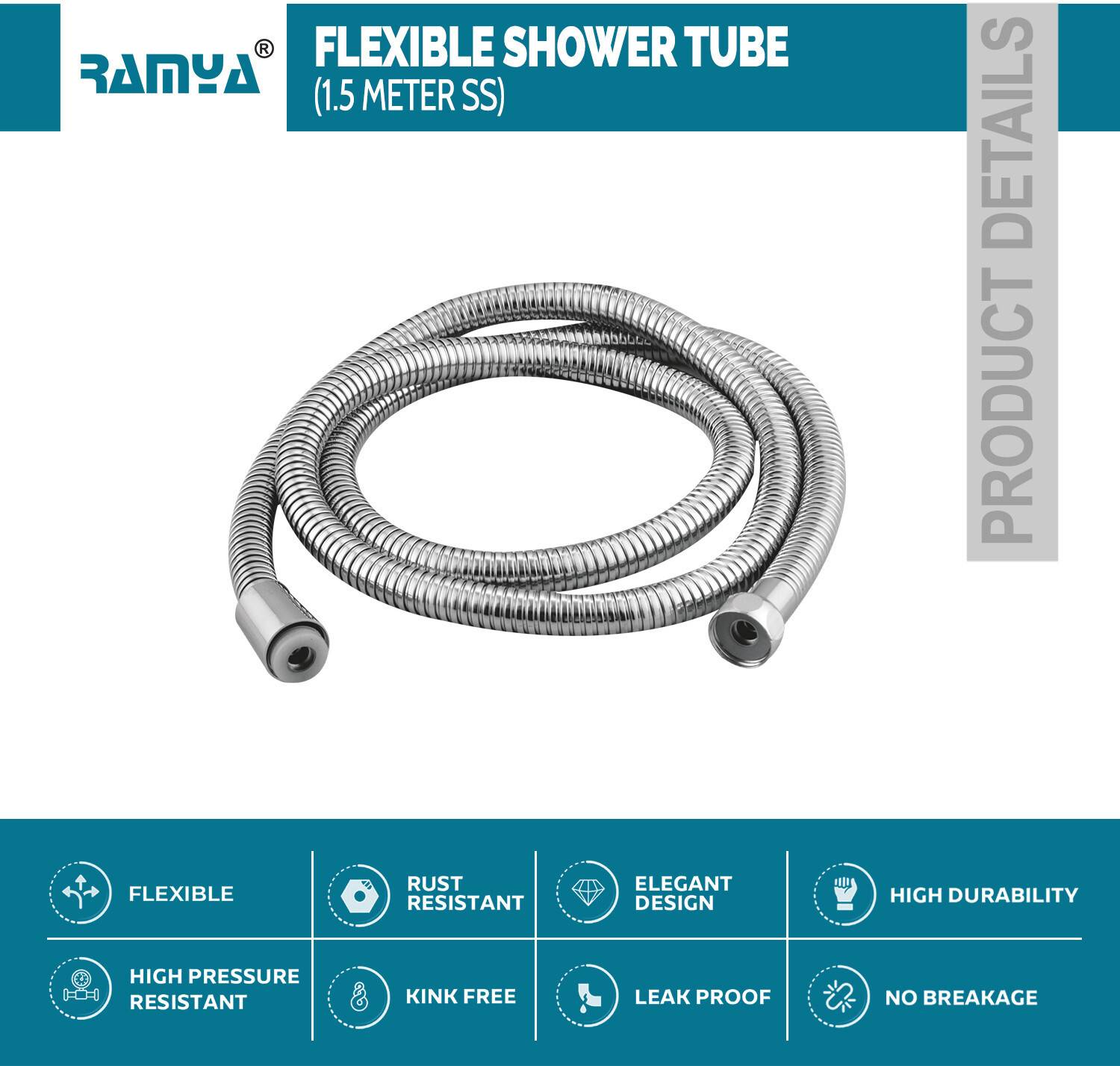 Ramya Luxury Series 5 Gear Multi Adjustable Shower Head - Image 5