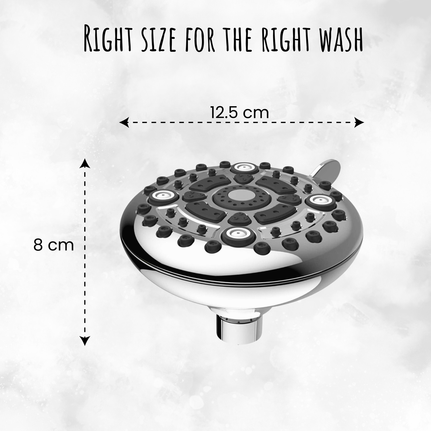 Image of RiverSoft Overhead 5 inch shower with 6 function spray settings without arm (ABS) Shower Head