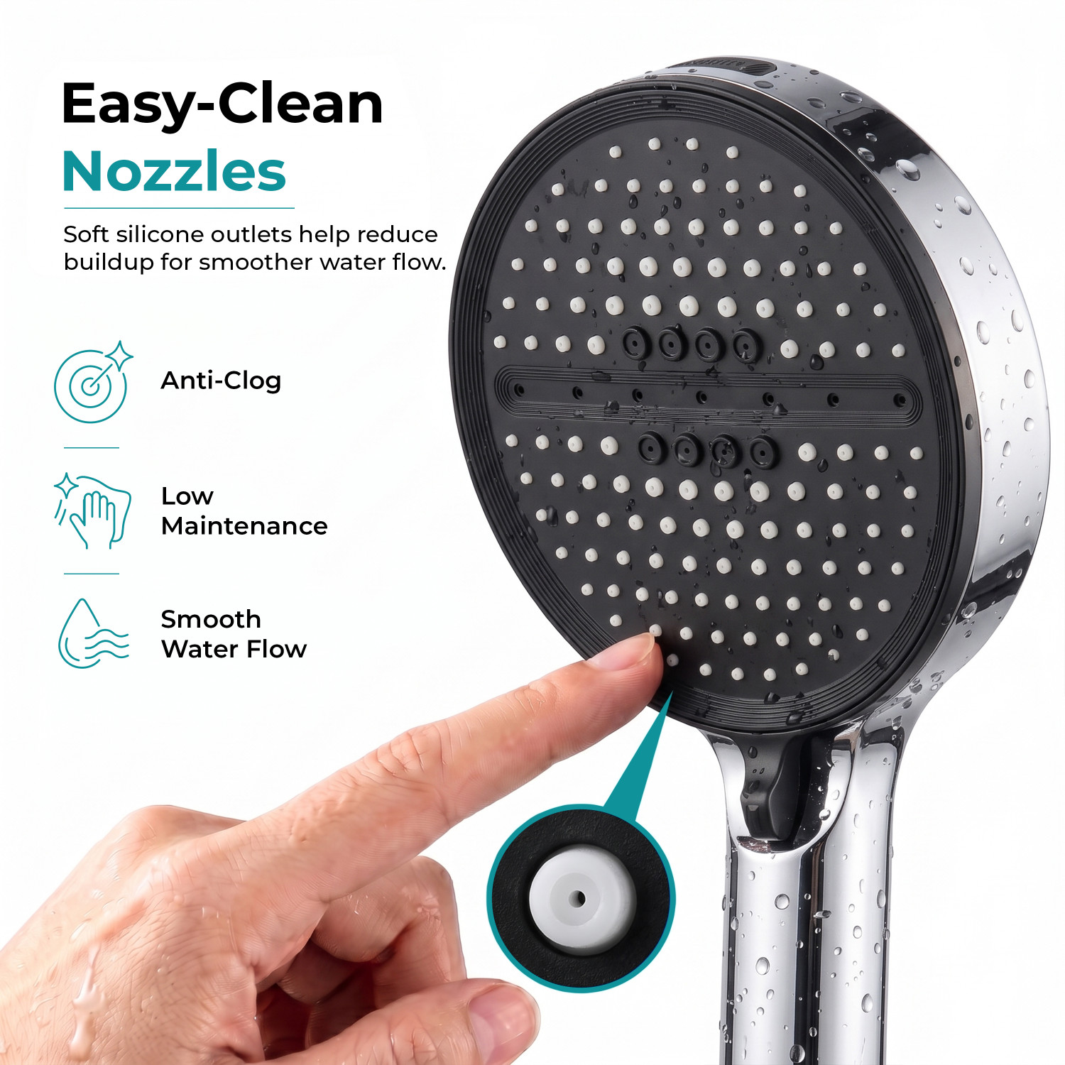 Image of Plantex Hand Shower Combo /ABS 6 Mode Handheld Shower with Hose Pipe & Shower Holder Handheld
