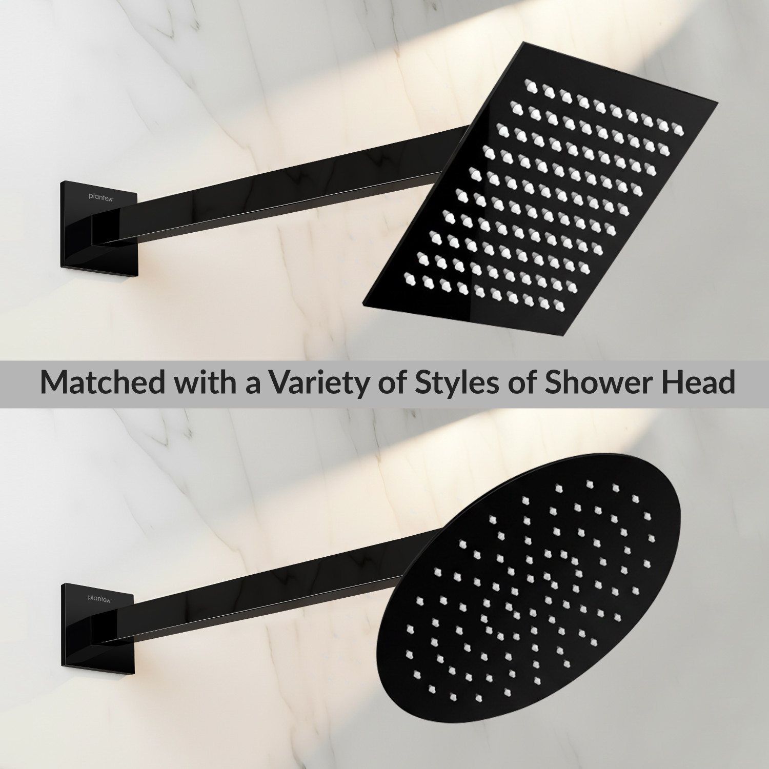 Image of Plantex Stainless Steel Shower Pipe /18-Inch Shower Arm for Overhead Shower /-Inch Thread Shower Head