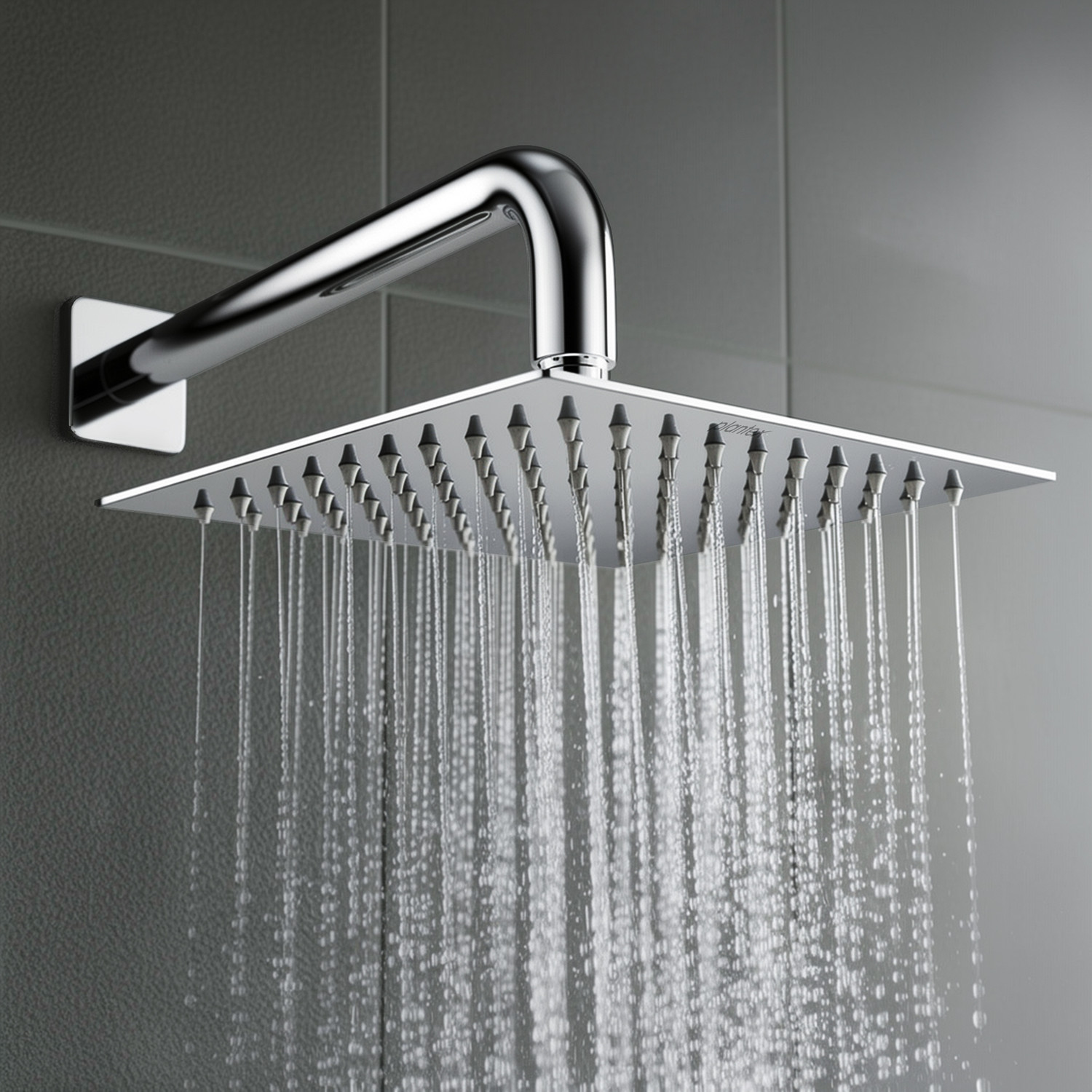 Image of Plantex Stainless Steel Shower Head for Bathroom /Rain Shower Head /Shower-(8x8 In) Fixed Mount