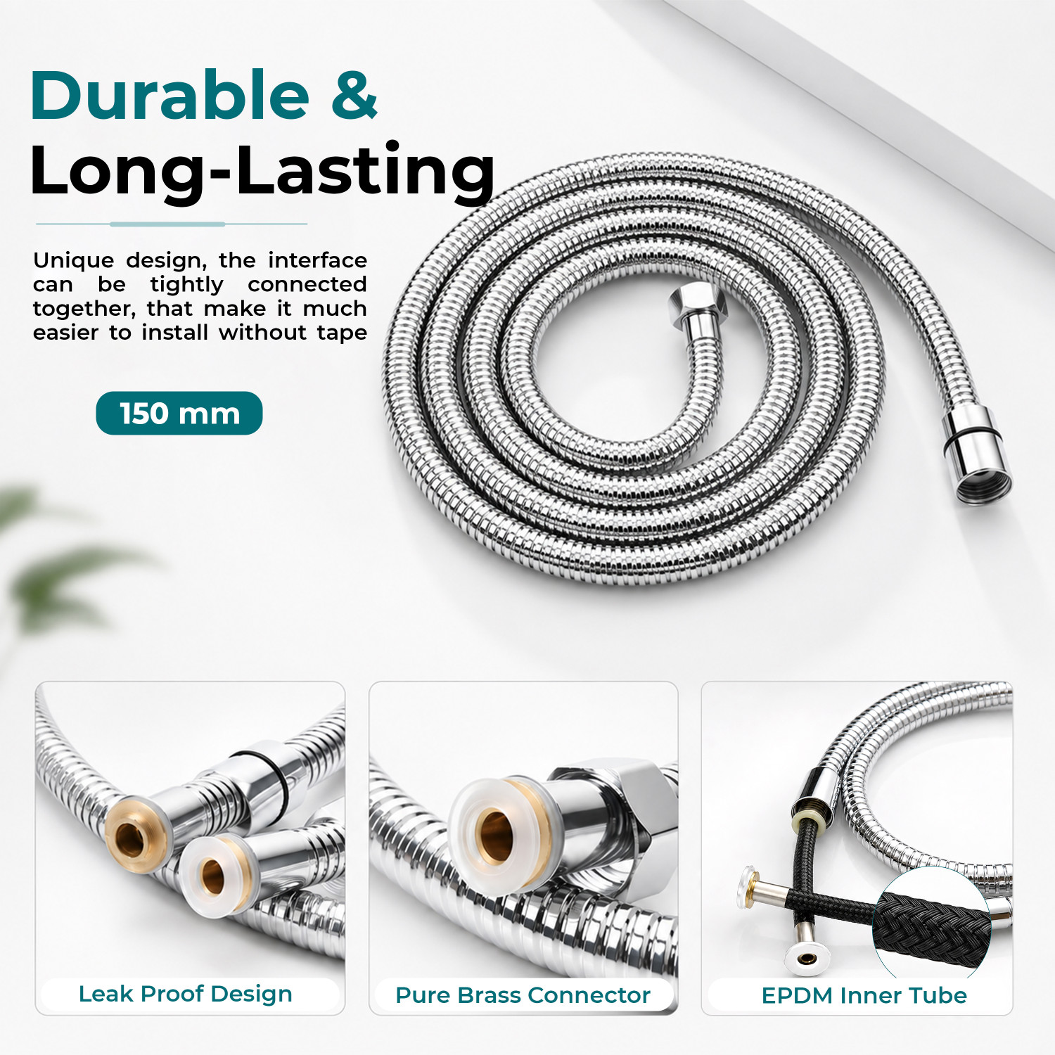 Image of Plantex Hand Shower Combo /ABS 6 Mode Handheld Shower with Hose Pipe & Shower Holder Handheld