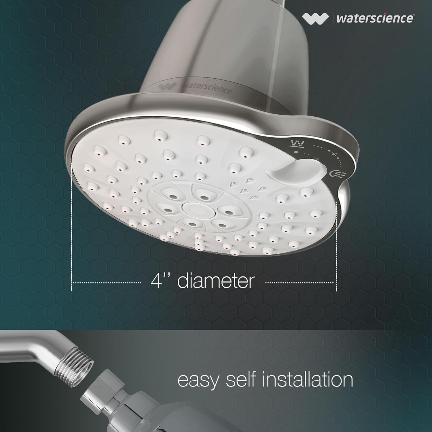 Image of Water Science Multi Flow Shower Filter for hard water-6 inch Shower Head