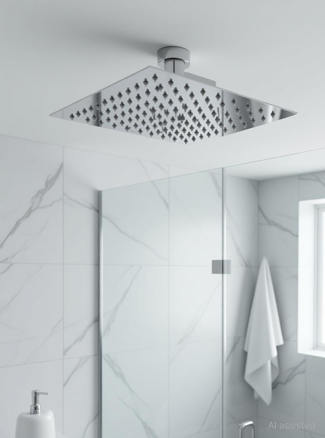 Image of Prestige 8 inchx8 inch Stainless Steel Ultra Slim Shower without Arm (Pack of - 1) Shower Head