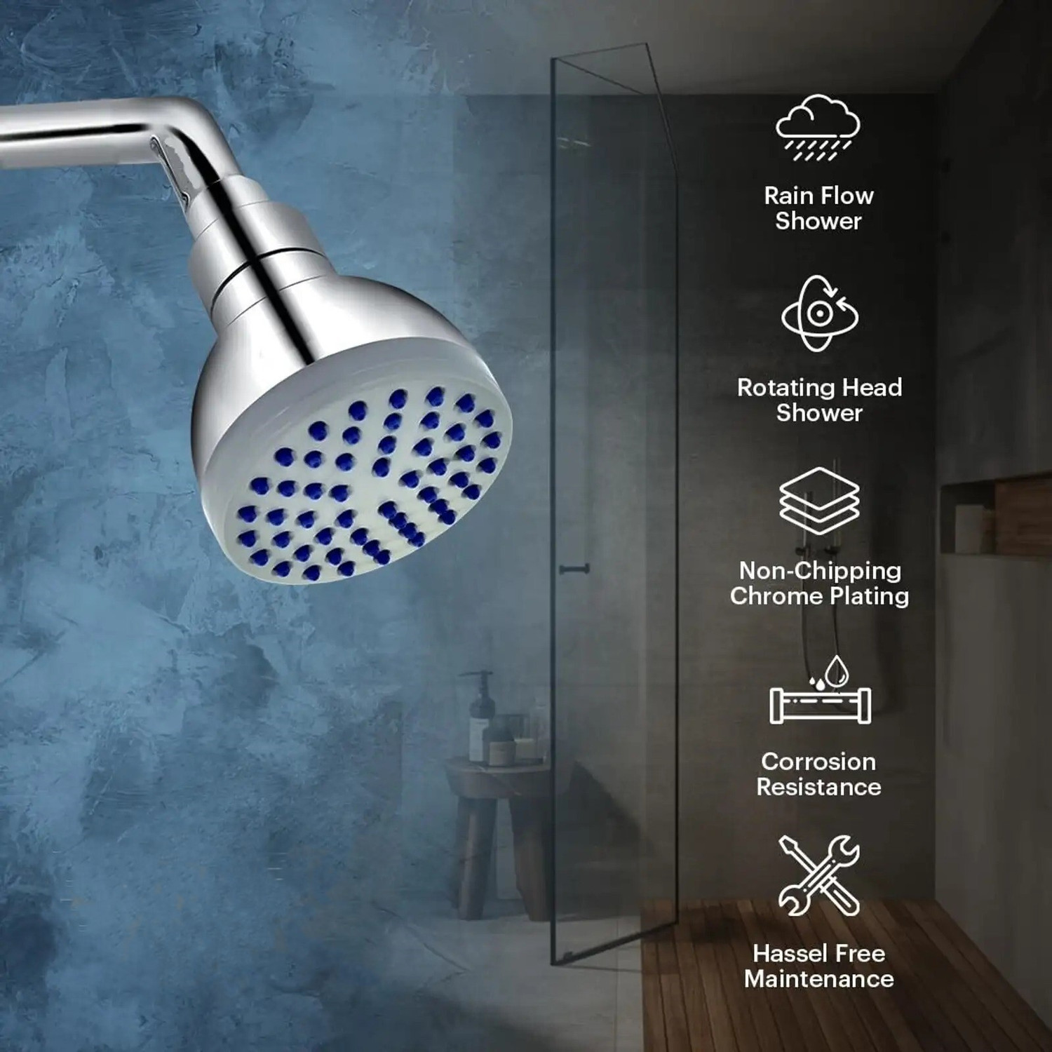Image of Prestige by Prestige - High Pressure Rainfall Bathroom Shower (Wall Mounted) Shower Head