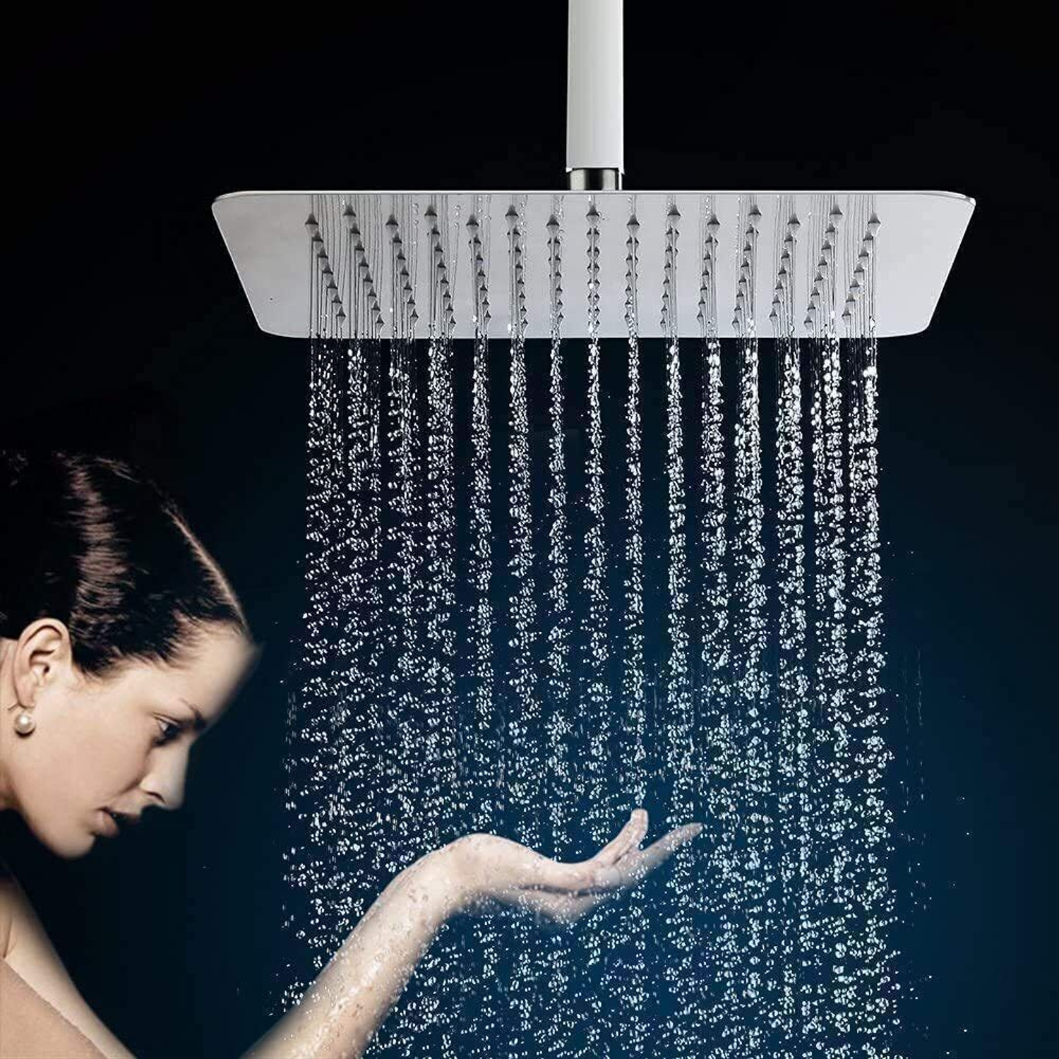 Image of PRIME TOSCH Ultra Slim Square Shower Head 8 Inch Stainless Steel Rain Shower Fixed Mount
