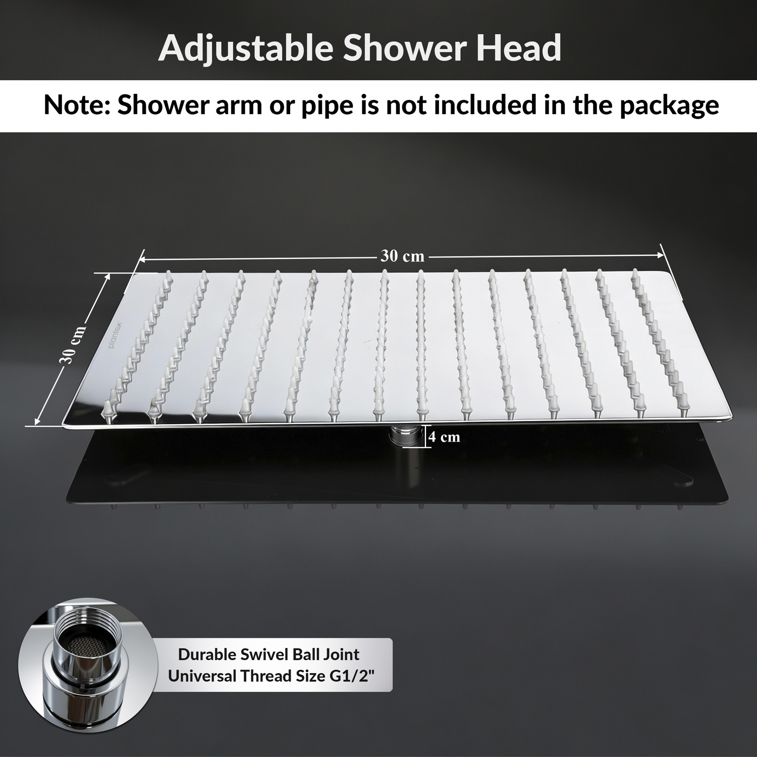 Image of Plantex Rain Shower Head /Stainless Steel Shower Head for Bathroom /Shower-(12x12 In) Shower Head