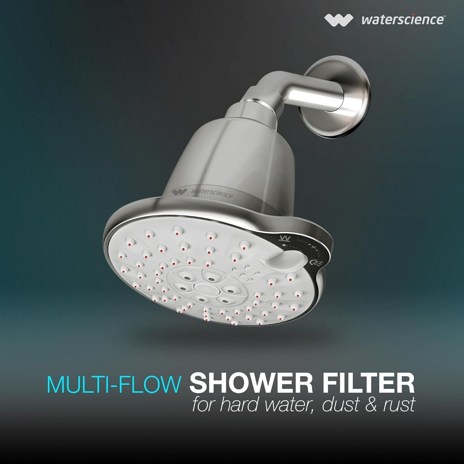 Image of Water Science Multi Flow Shower Filter for hard water-6 inch Shower Head