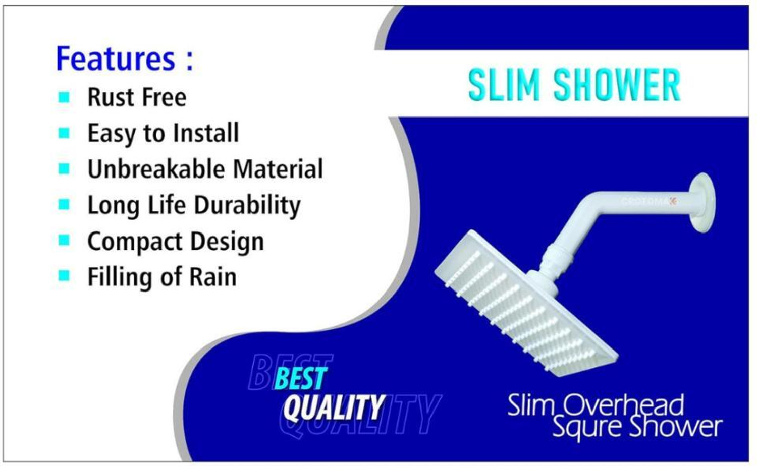 Image of BATHONIX PVC White Colorful Shower Head Set Shower Head