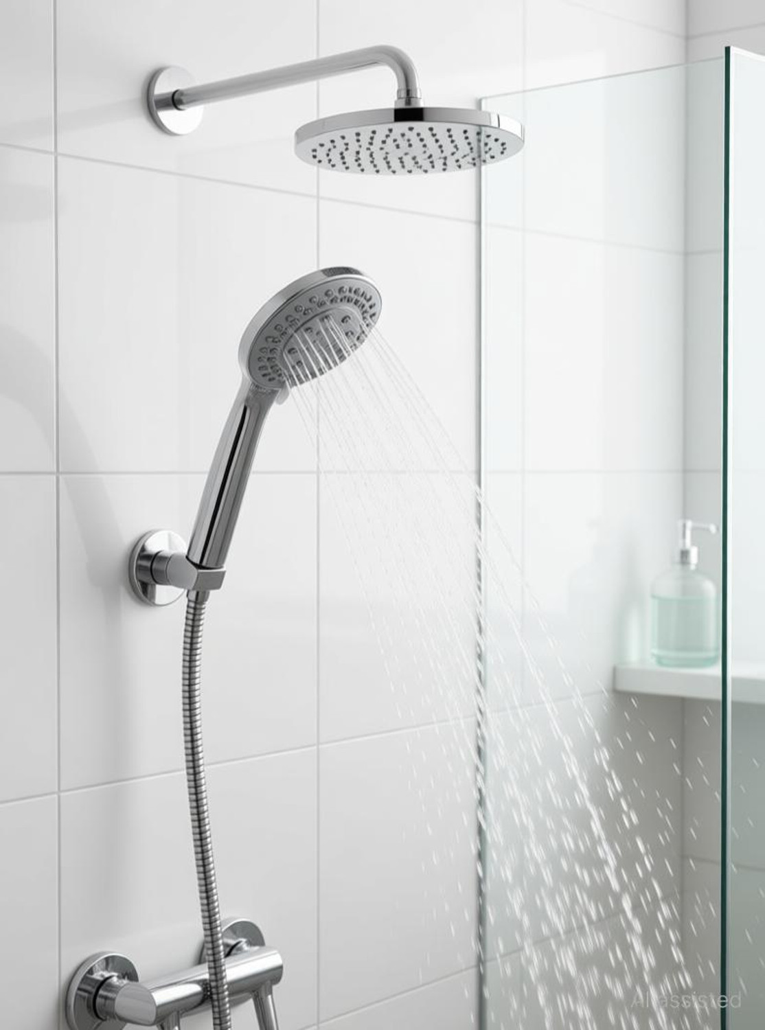 Image of Exootica 5-Function Hand Shower Set with Hose Pipe & Wall Hook, Shower Head