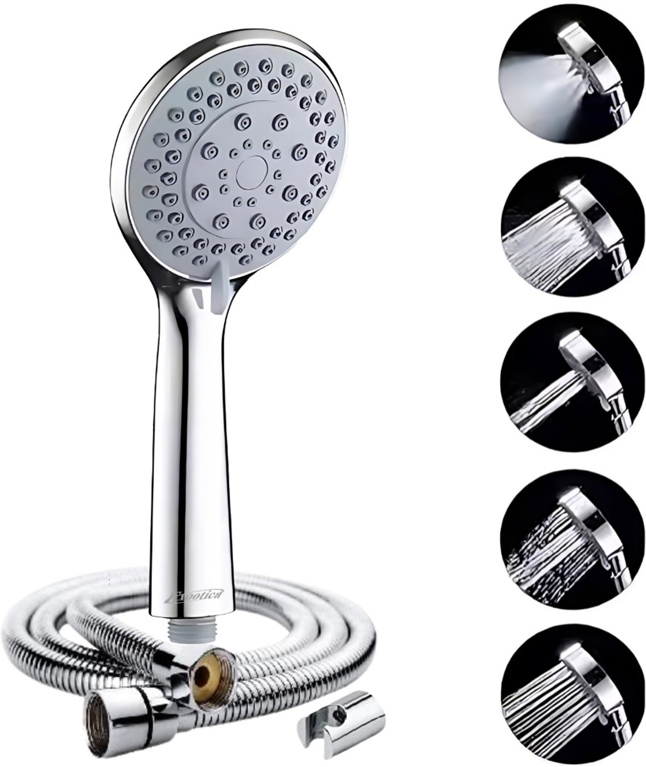 Image of Exootica 5-Function Hand Shower Set with Hose Pipe & Wall Hook, Shower Head