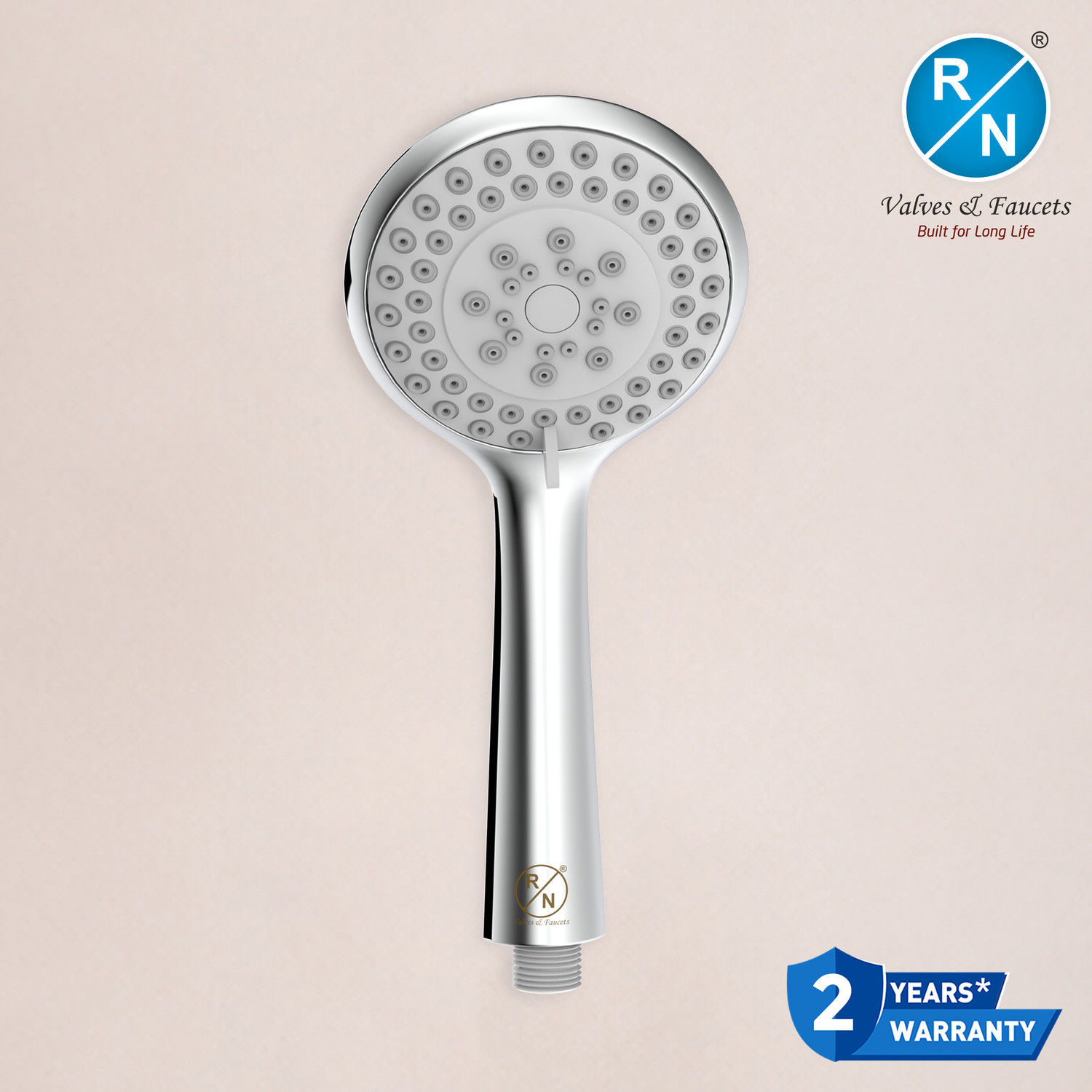 Image of RN Stainless Steel Hand Shower with ABS Silicone Nozzle Shower, 1.5m Hose & Holder Handheld