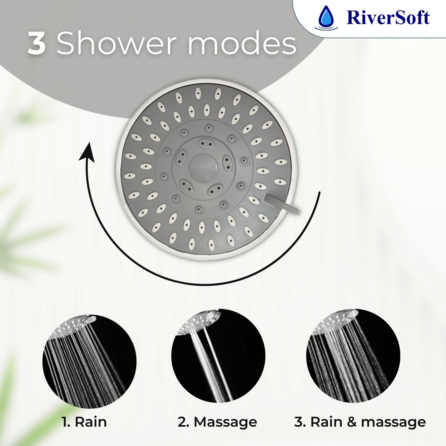 Image of RiverSoft DIVA-03 Shower Filter | Hard Water Filter with Extra | 3 Modes Shower Head