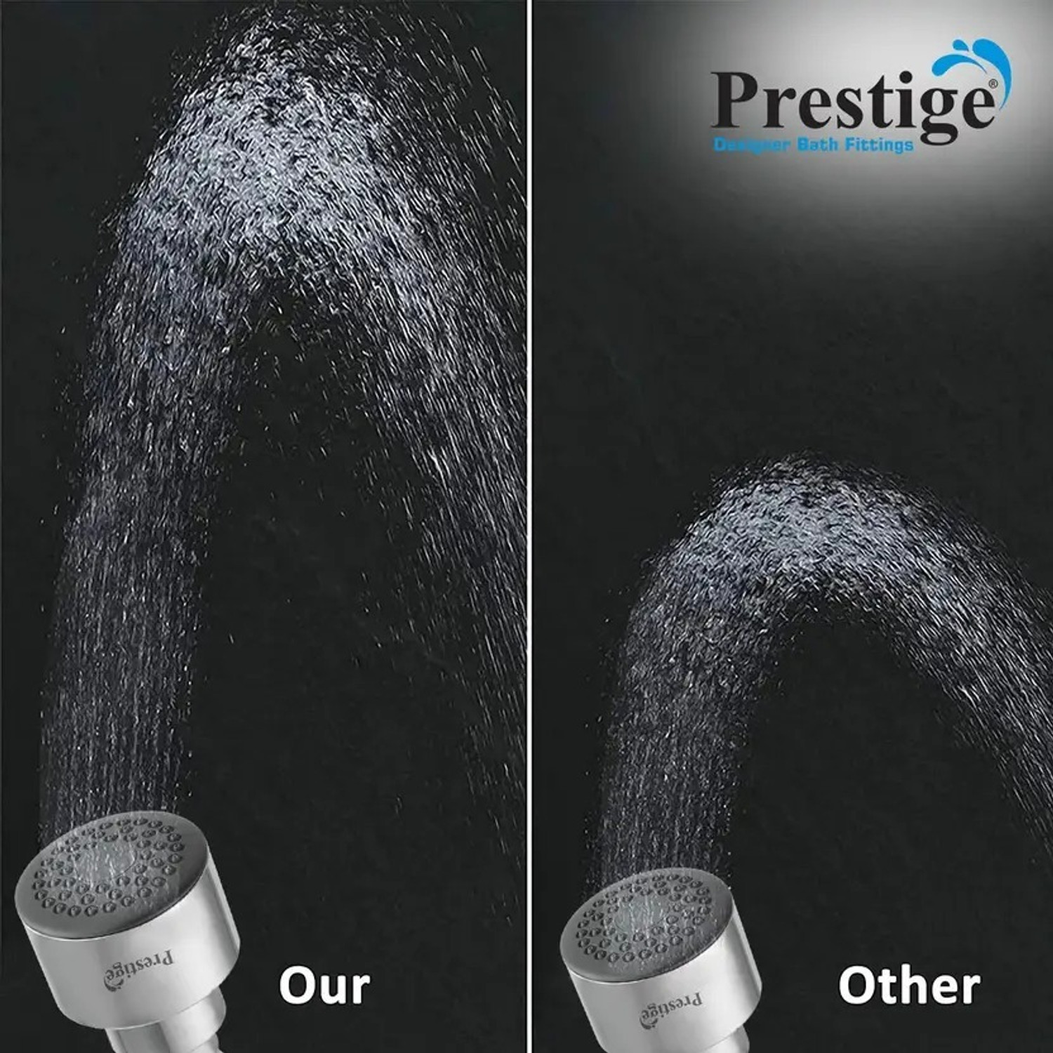 Image of Prestige Ess with Stainless Steel Arm Round Overhead Shower Head