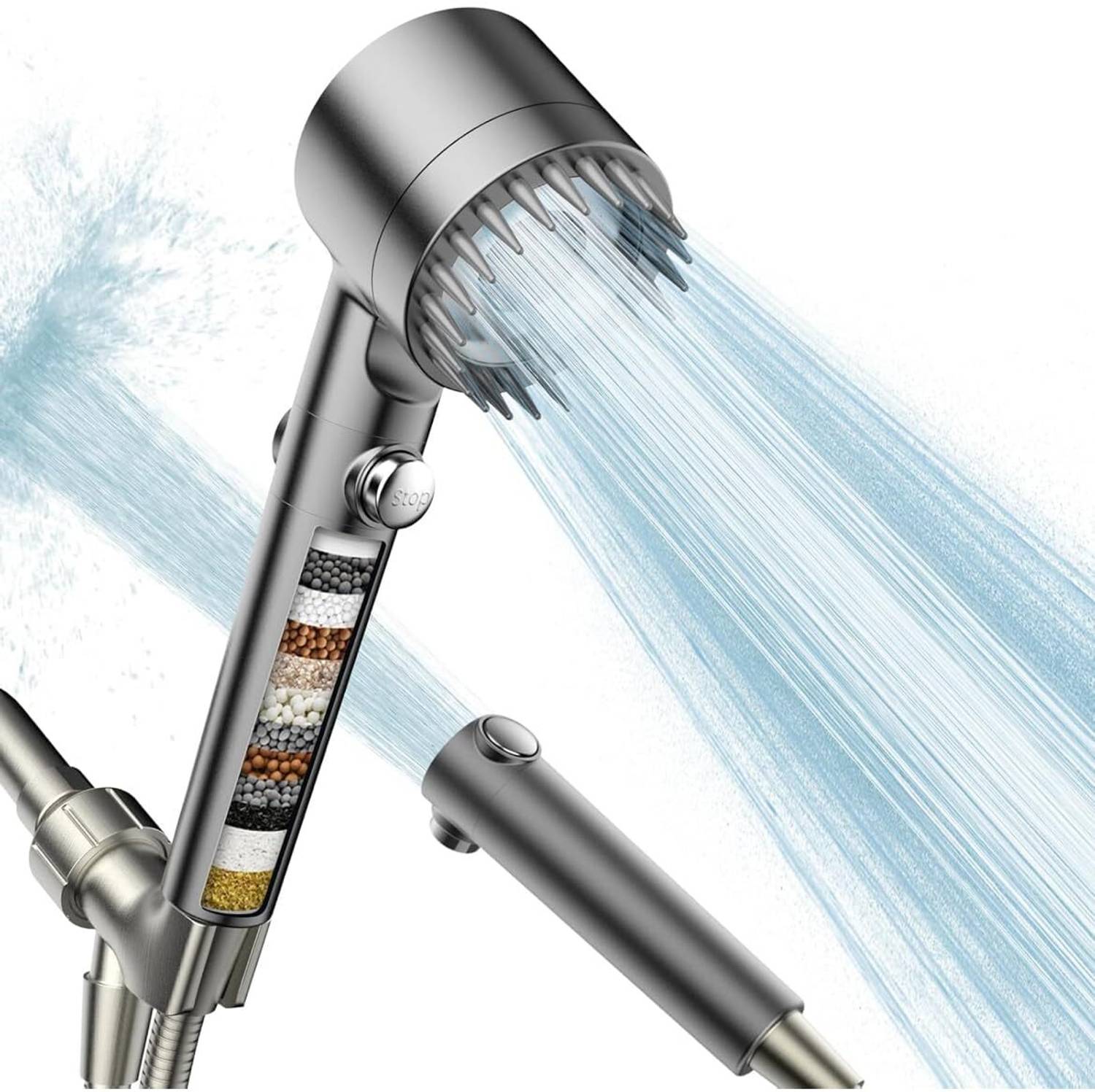 BLYNK by BLYNK High Pressure Shower Head | Handheld Shower with ON/Off Switch & 3 Spray Modes Shower Head