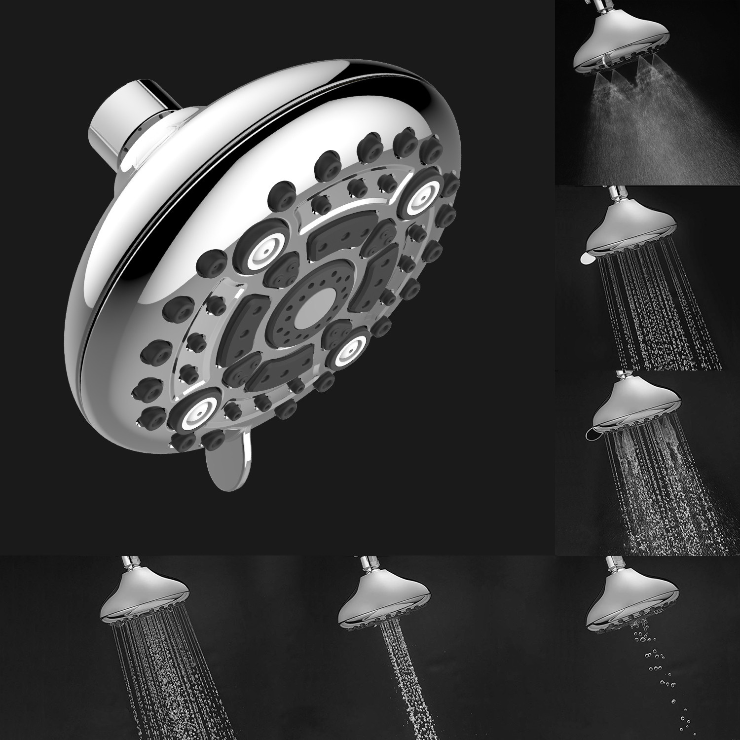 Image of Alton 5-INCH, 6-Function Overhead Shower Shower Head