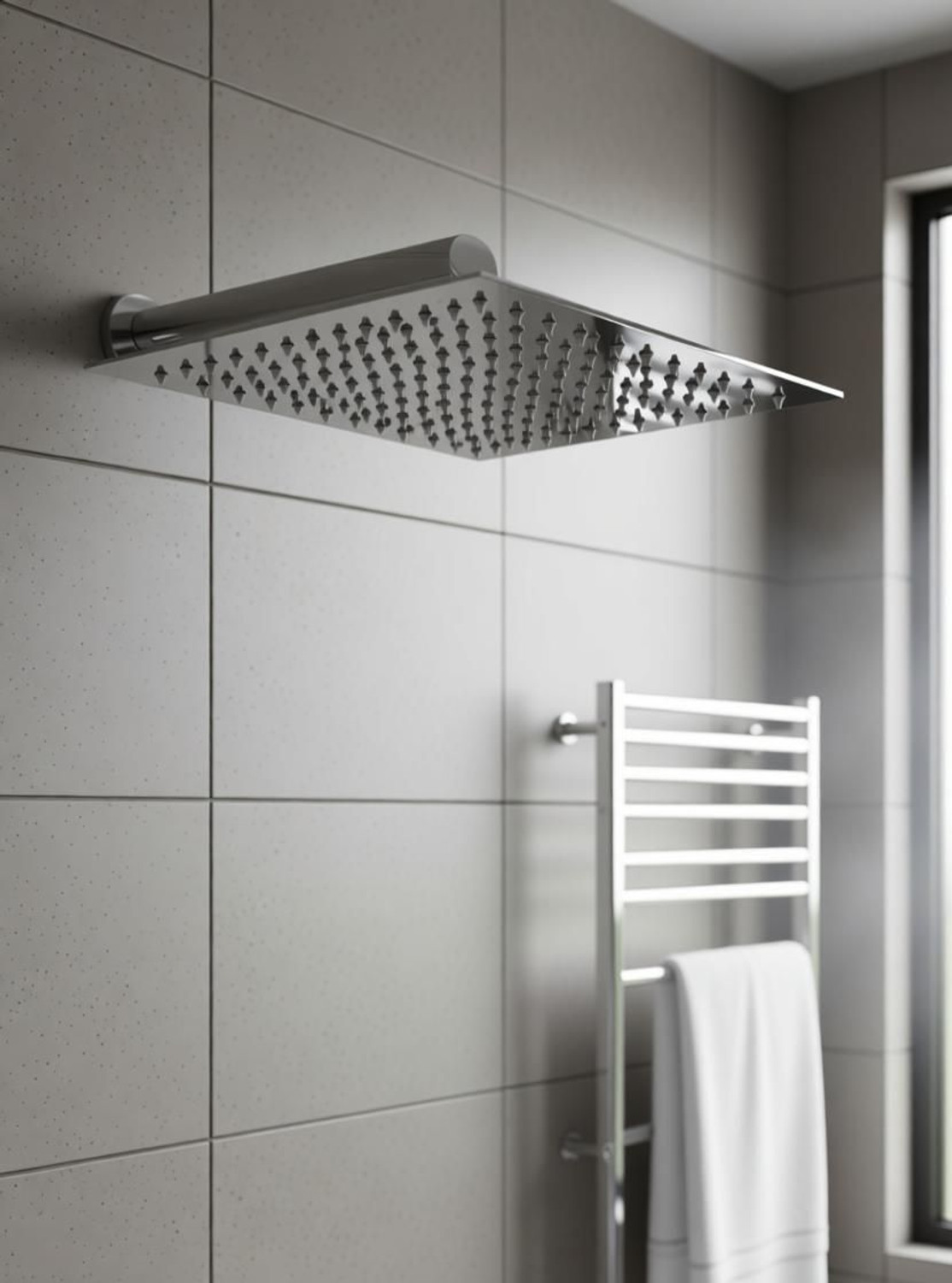 Image of Prestige 8 inchx8 inch Stainless Steel Ultra Slim Shower without Arm (Pack of - 1) Shower Head