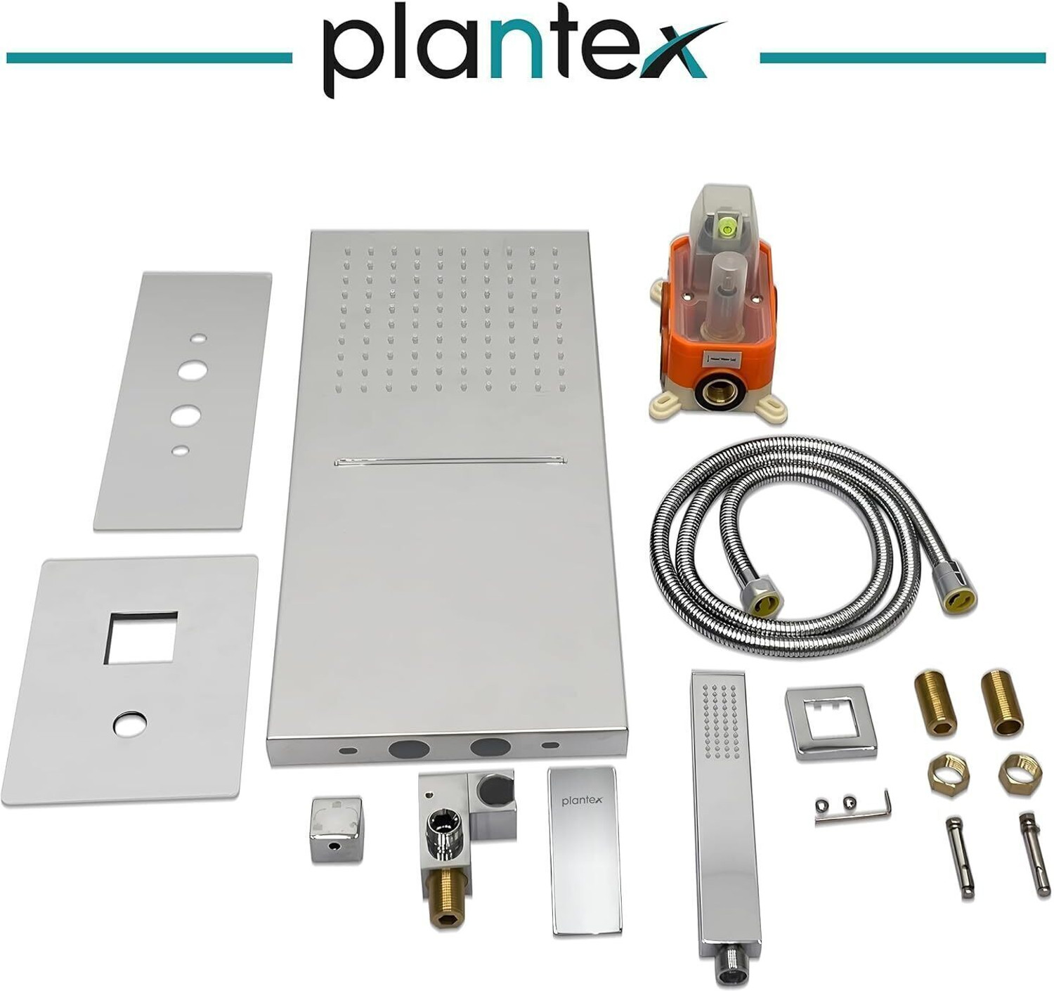 Image of Plantex Pure Brass Shower Panel Set for Bathroom /Wall Mount Shower with Hand-held Shower Shower Panel Set Rainfall, Waterfall