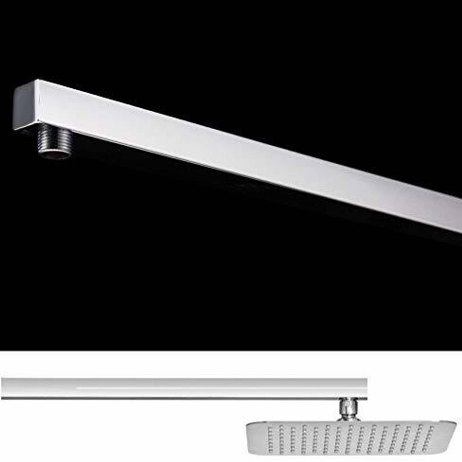 ANMEX (9") Stainless Steel Shower Arm with Wall Flange (High Quality Chrome Finish). Shower Arm