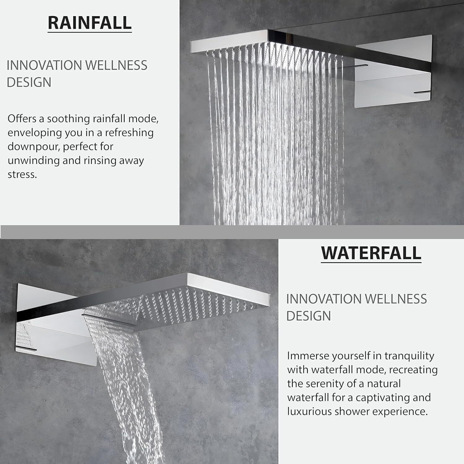 Image of Plantex Pure Brass Shower Panel Set for Bathroom /Wall Mount Shower with Hand-held Shower Shower Panel Set Rainfall, Waterfall
