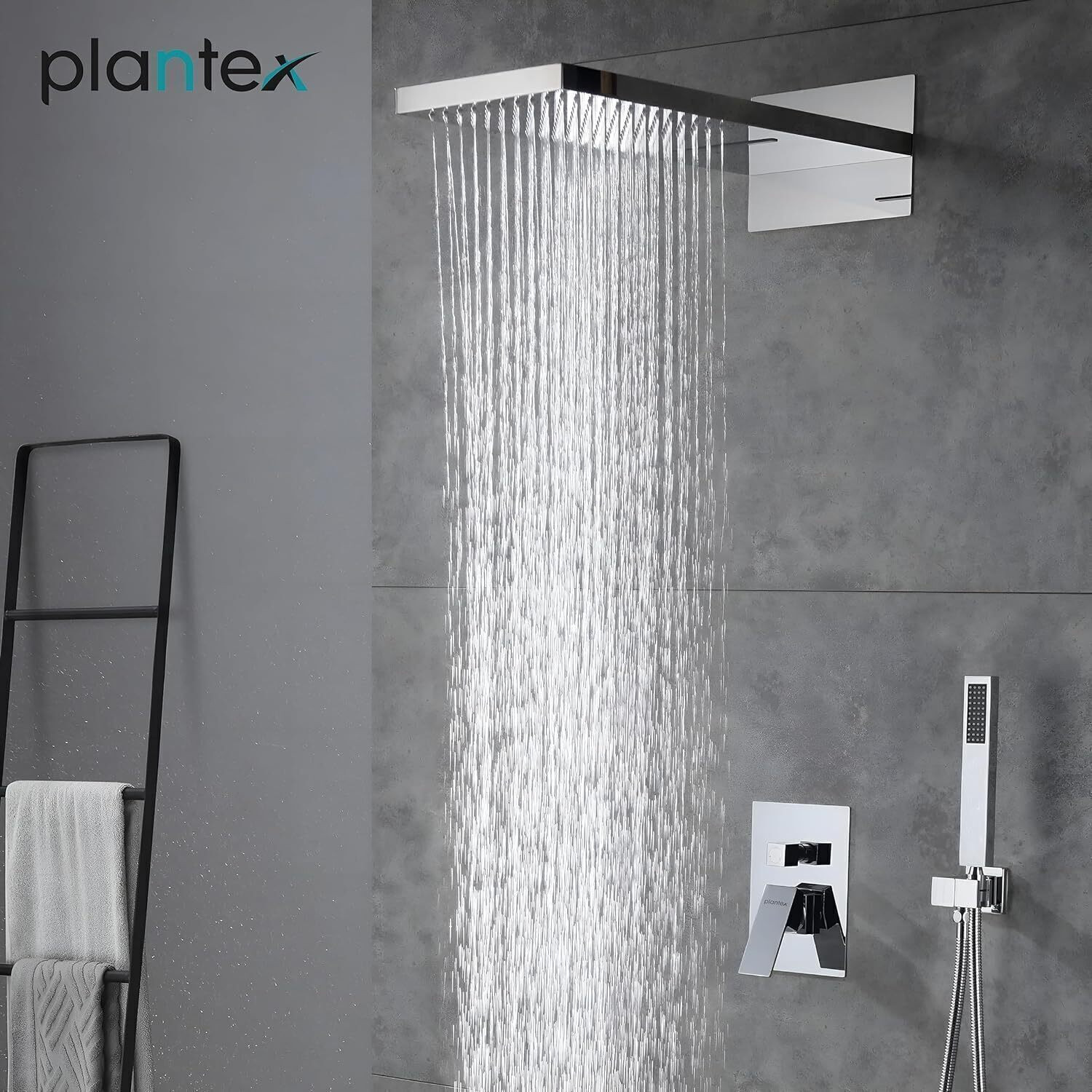 Image of Plantex Pure Brass Shower Panel Set for Bathroom /Wall Mount Shower with Hand-held Shower Shower Panel Set Rainfall, Waterfall