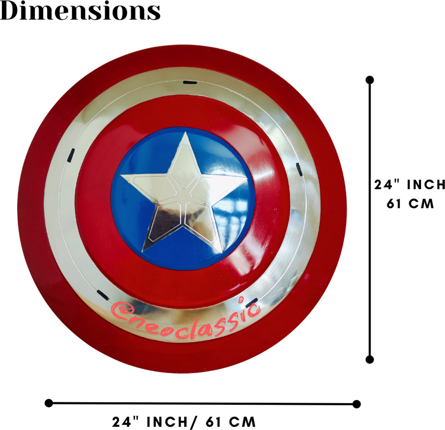 Image of Neo Classic NeoClassic Captain America Shield - Superhero Lover Decorative Showpiece - 61 cm
