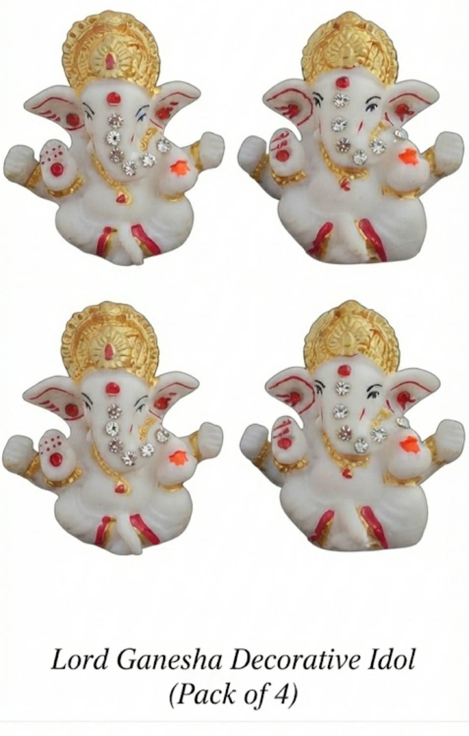 Rudra Enterprise ganeshji Idol Pack of 4 Decorative Showpiece - 6.36 cm