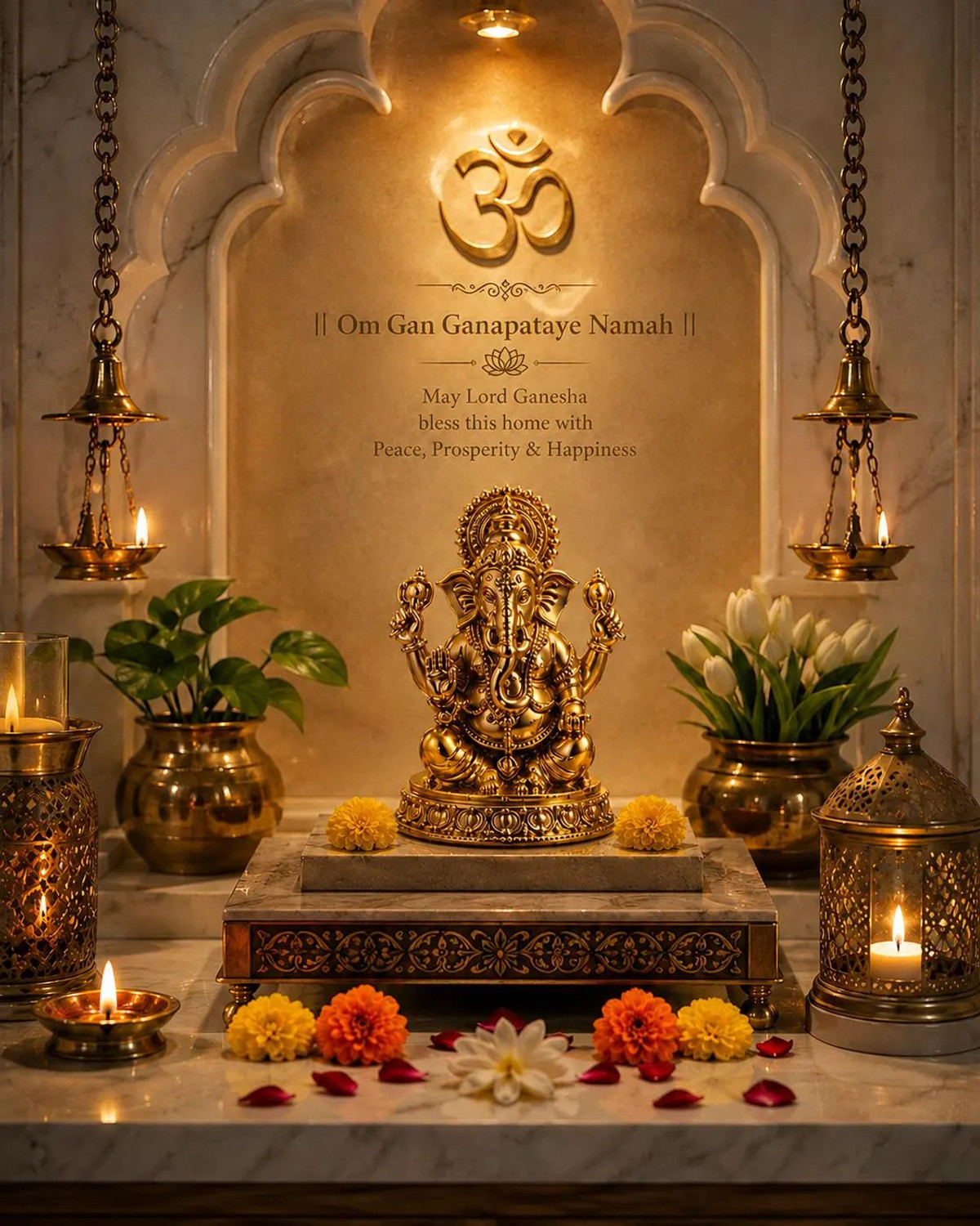 Image of Pureandco Lord Ganesha Idol | Ganpati Bappa Murti for Home, Pooja Room, Office & Gifting Decorative Showpiece - 2 cm