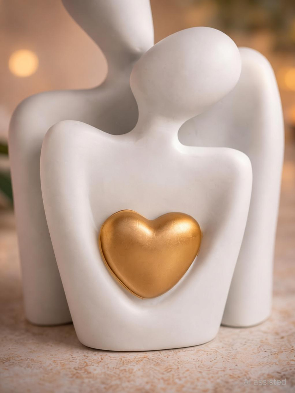 Image of CraftVatika Hugging Couple Showpiece Valentine Gift for Wife Husband Girlfriend Boyfriend Decorative Showpiece - 14 cm