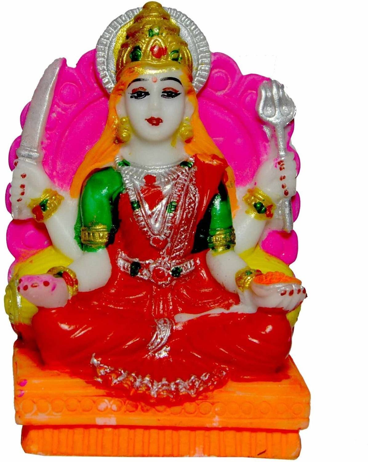 ATUT Santoshi maa idol for Home temple in Small size Decorative Showpiece  -  11.5 cm